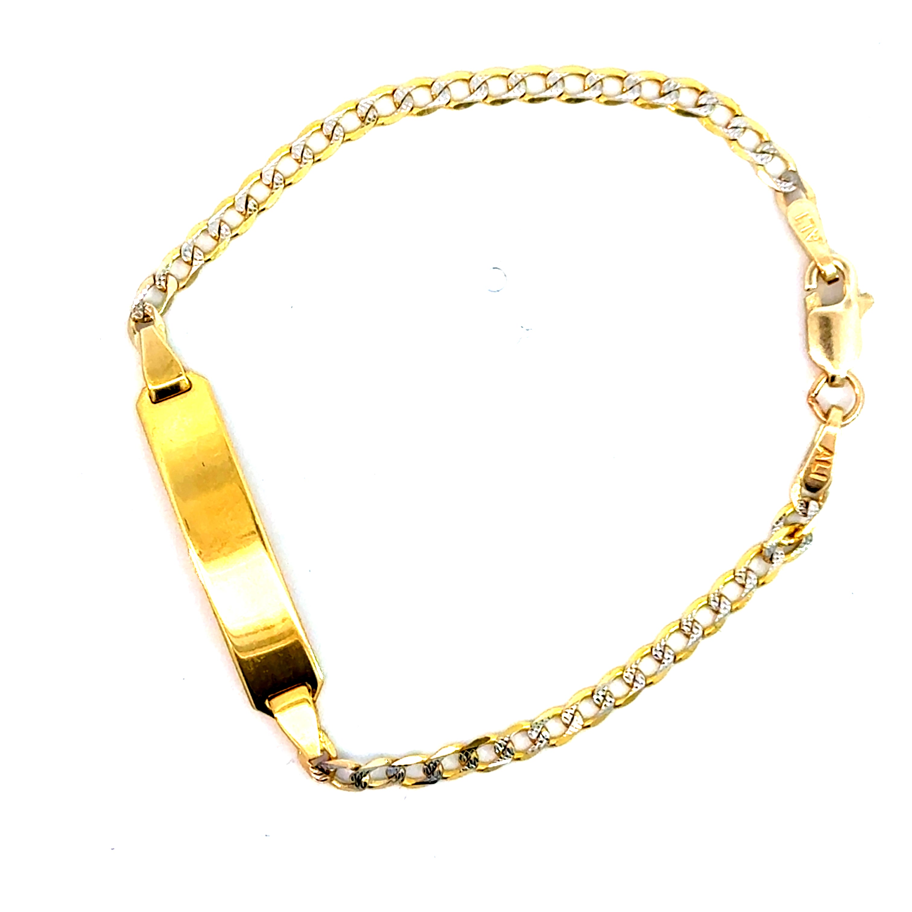 10k Gold - 2-Tone Flat Cuban Valentino