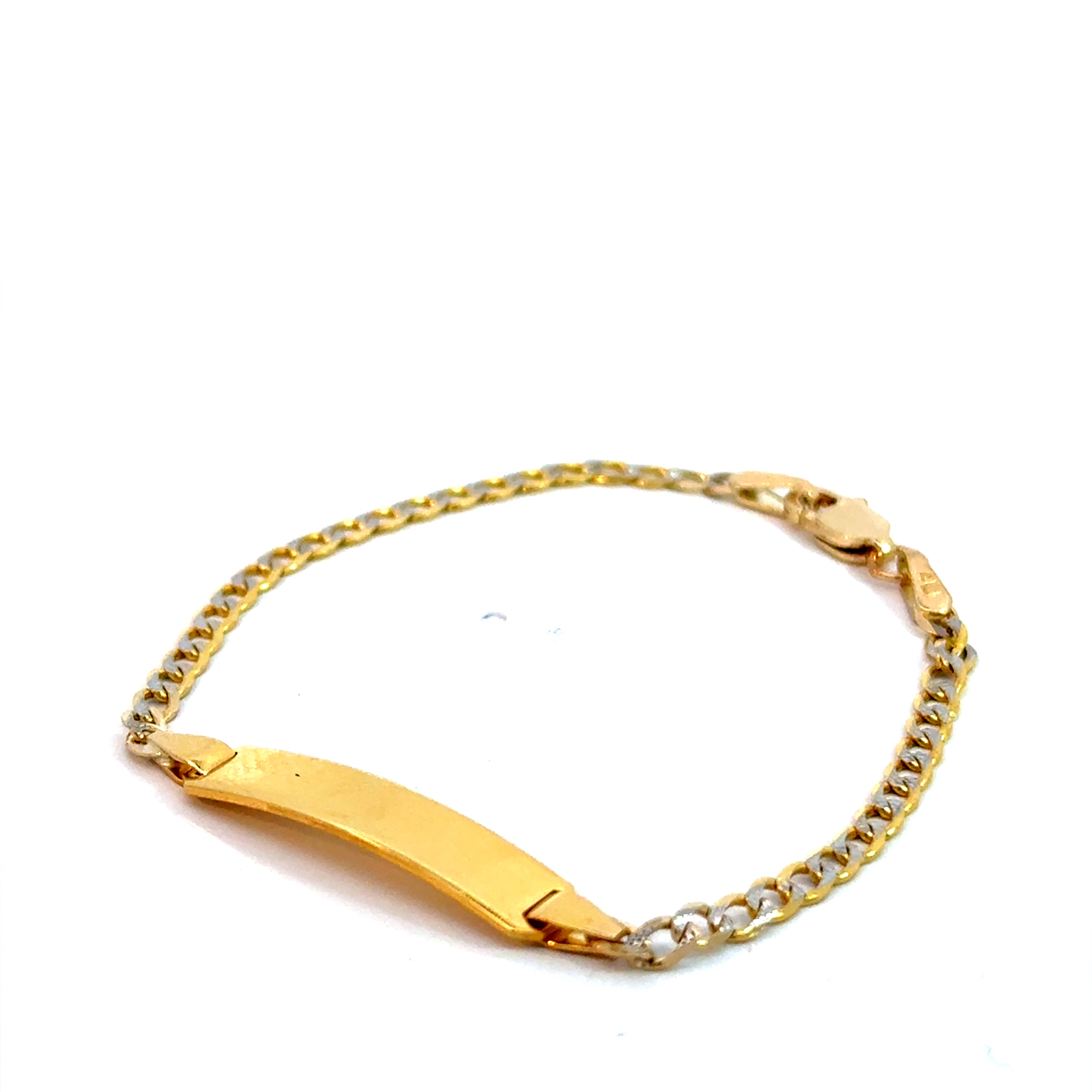 10k Gold - 2-Tone Flat Cuban Valentino