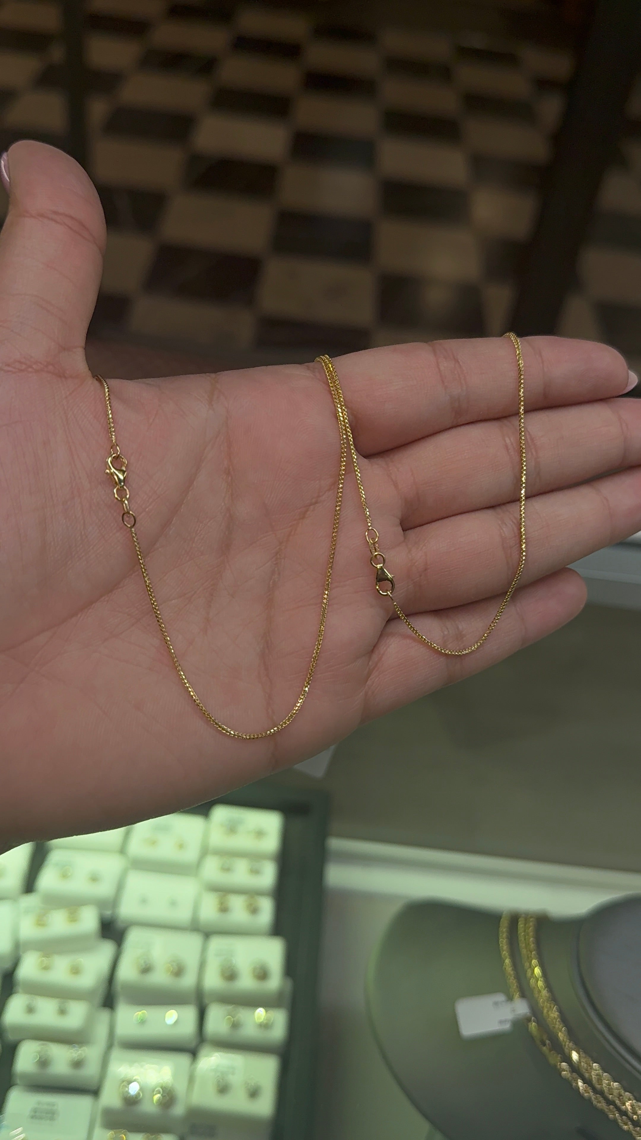 10k Solid Gold - 1mm Solid Franco Chain