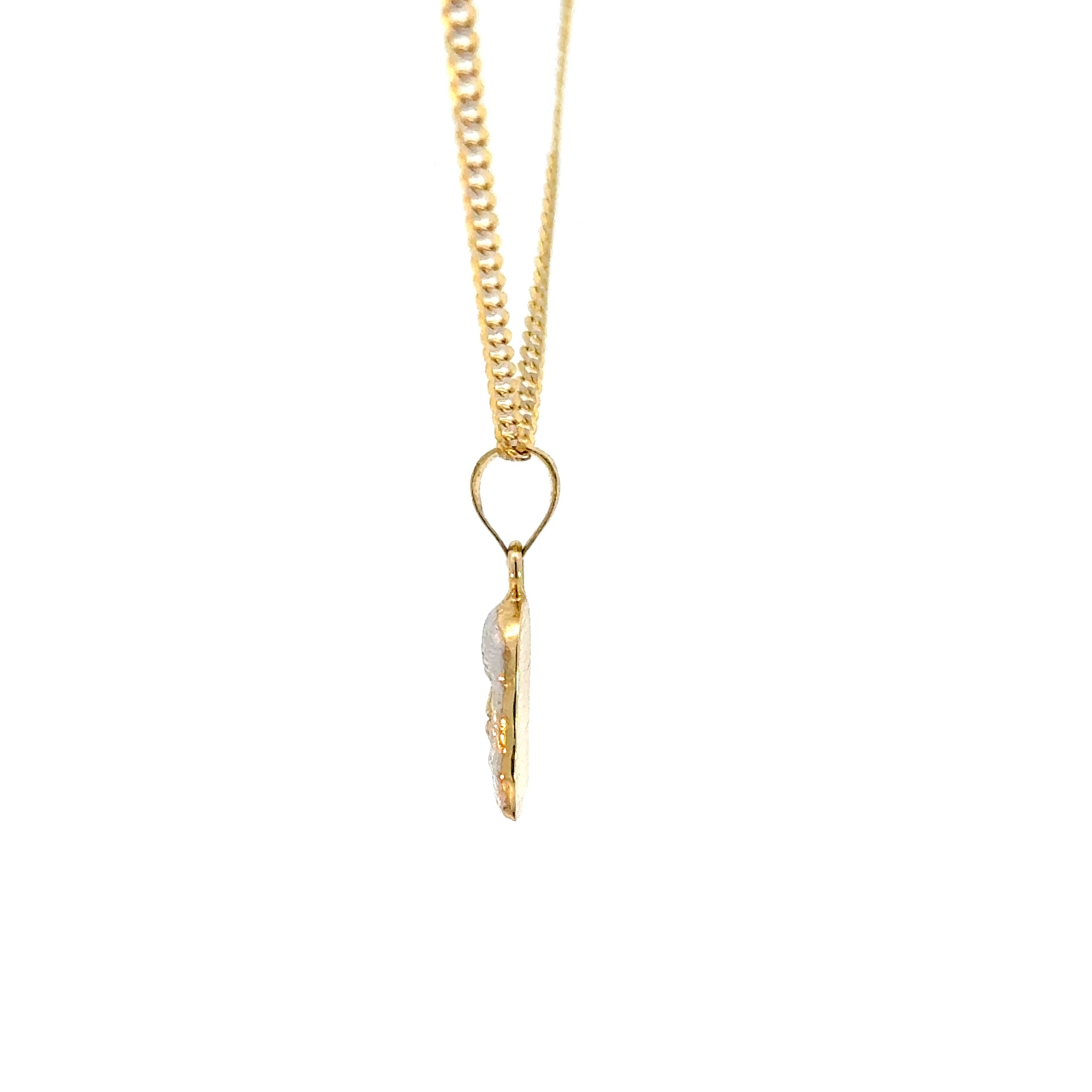 10k Gold Set - 2mm Solid Flat Cuban Chain + Pendant