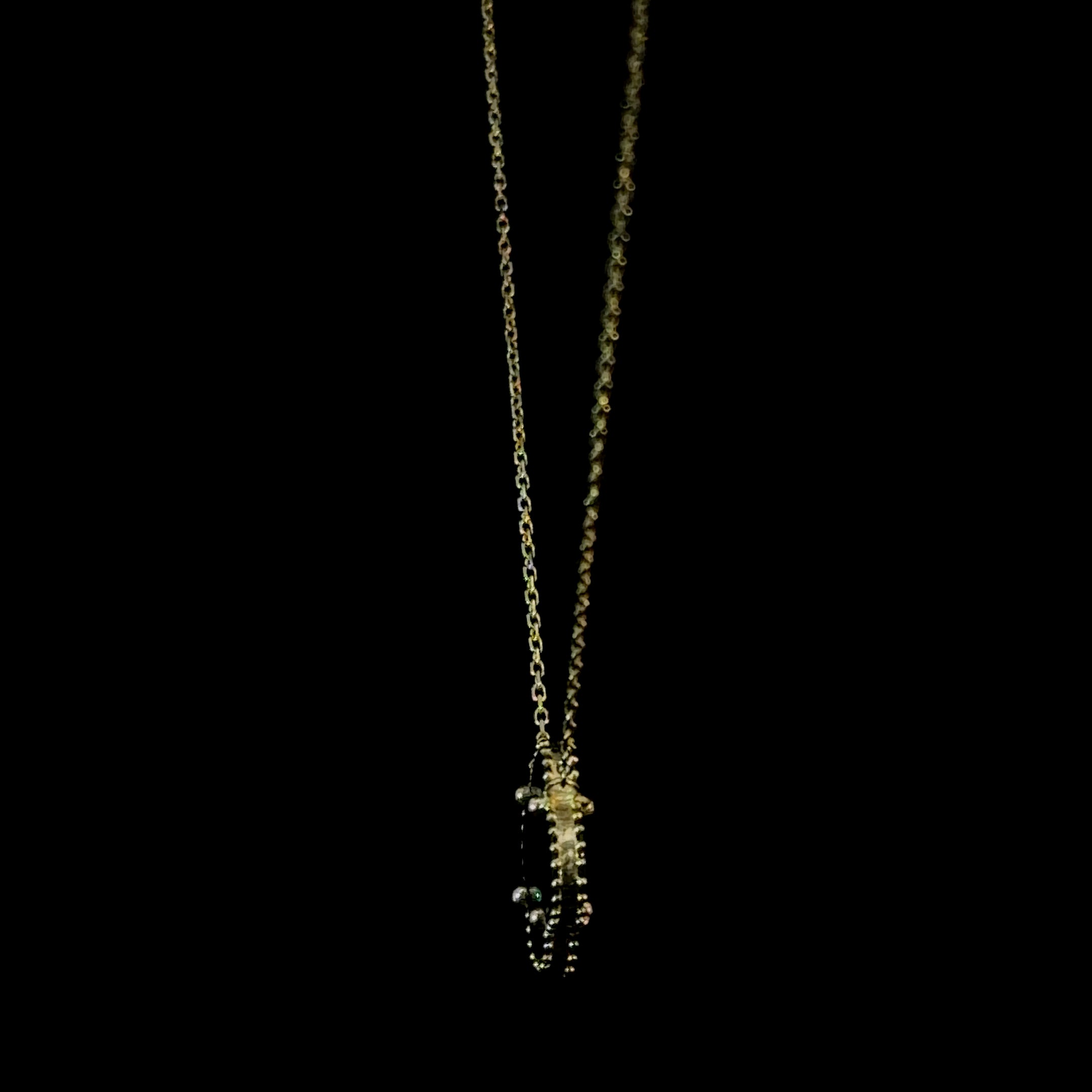14k Gold - Single Onyx Clover Necklace