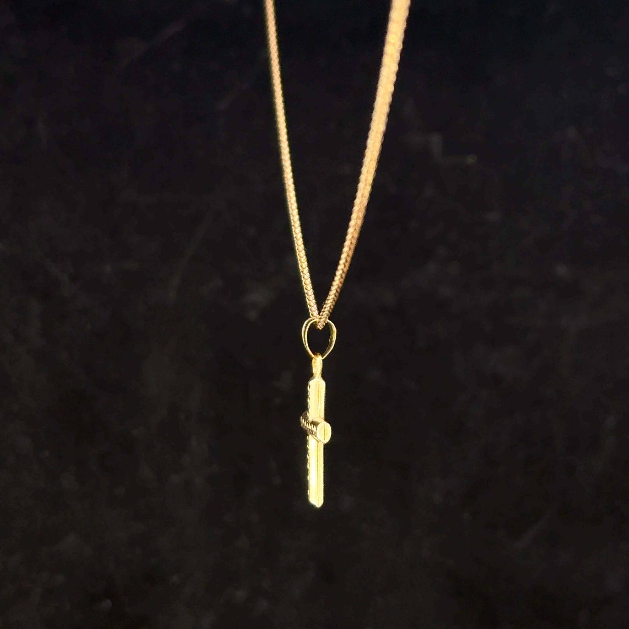 14k Gold Set - 1mm Solid Franco Chain + Pendant