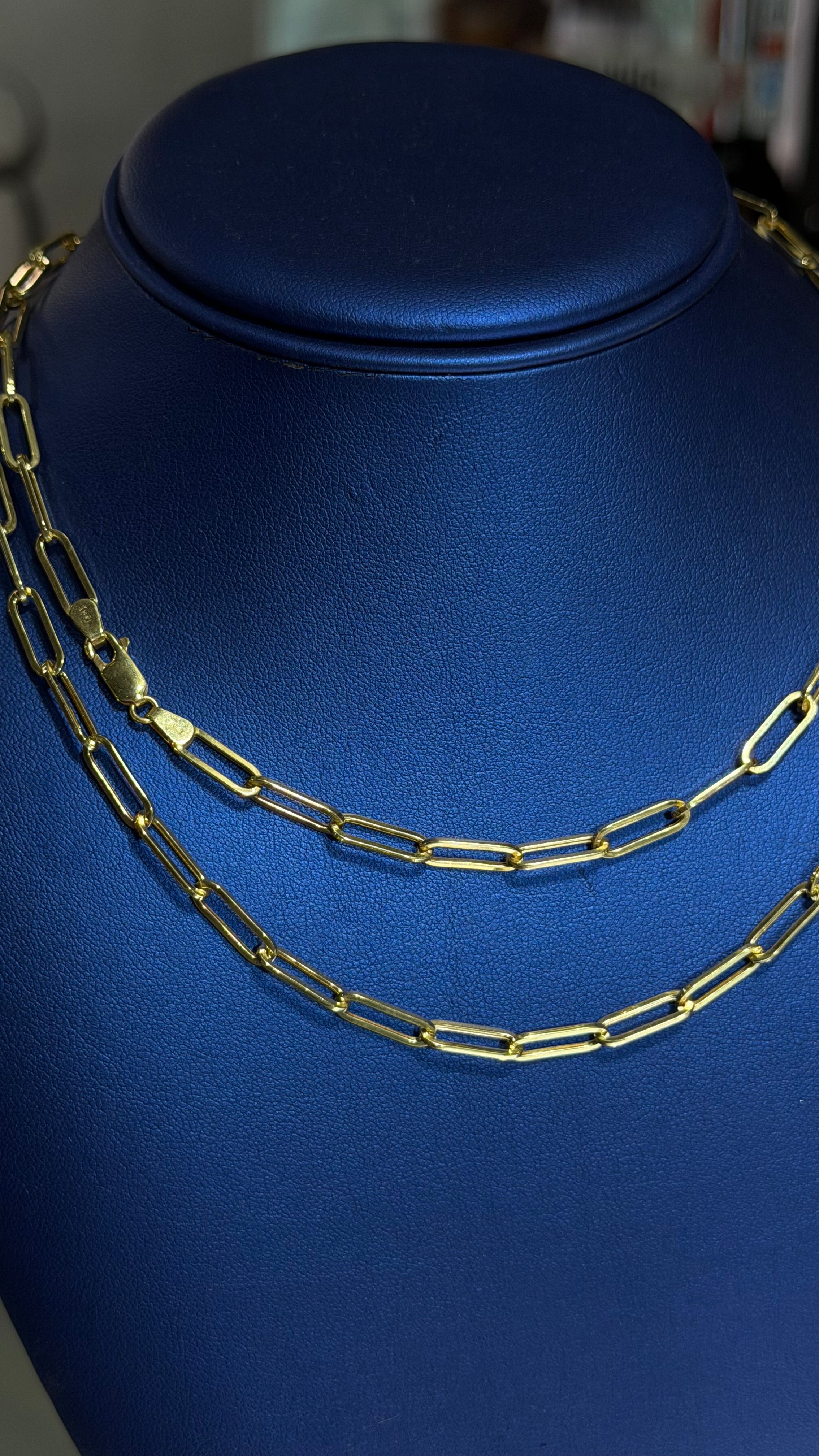 3mm Paperclip Chain - 14k Solid Gold