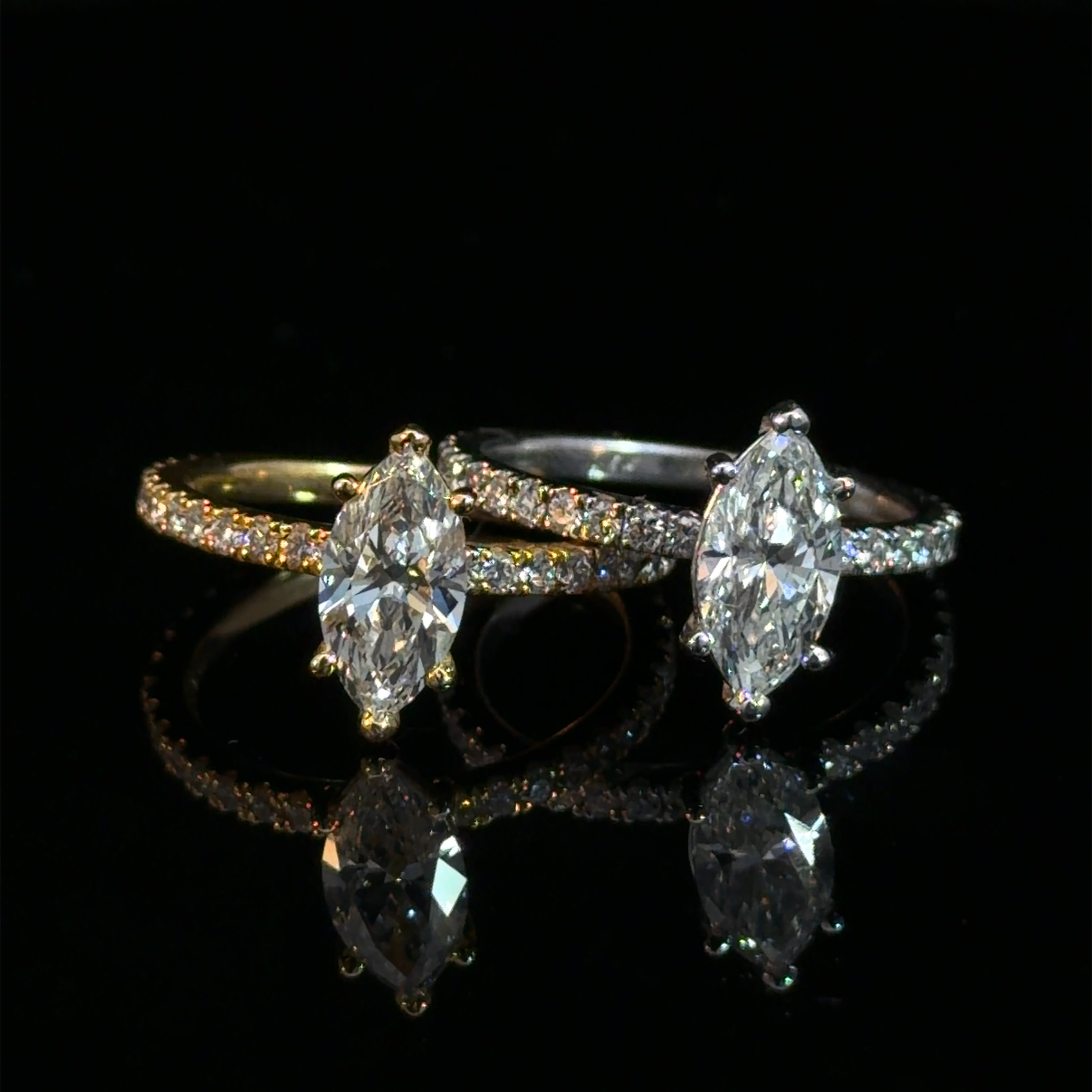 1.07CT Marquise Cut Lab Grown Diamond Engagement Ring