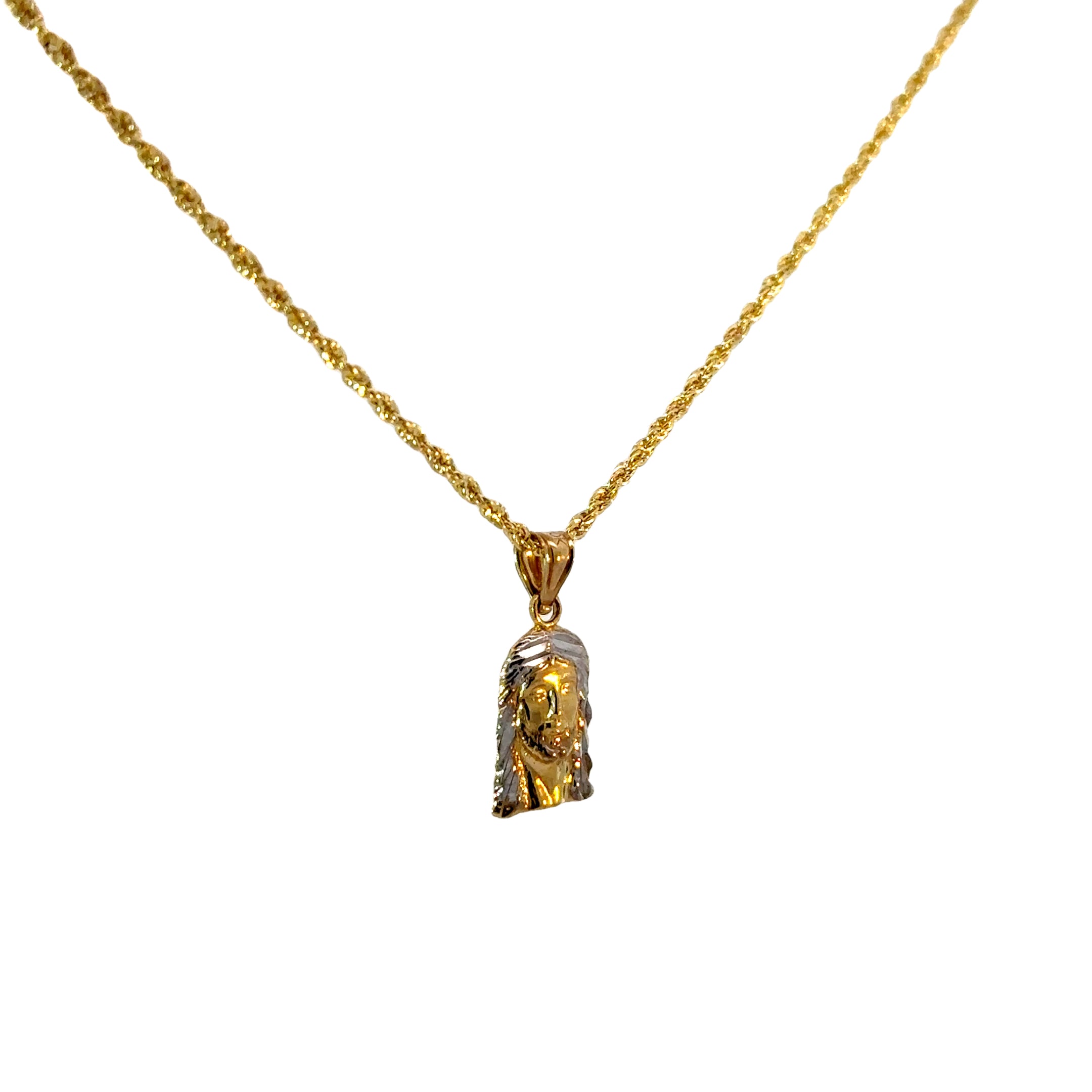 10k Gold Set -  2mm Rope Chain + Pendant