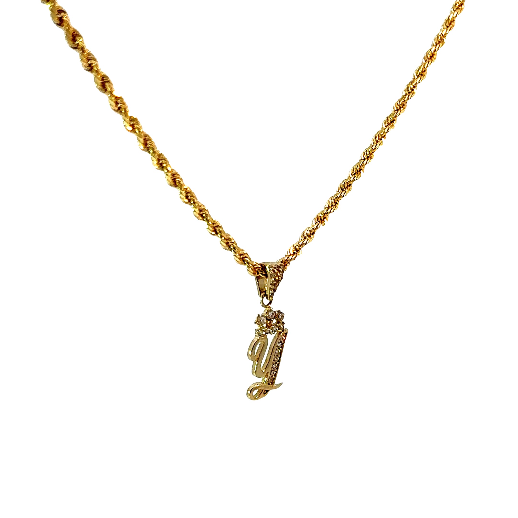 10k Gold Set - 2.3mm Rope Chain + Initial