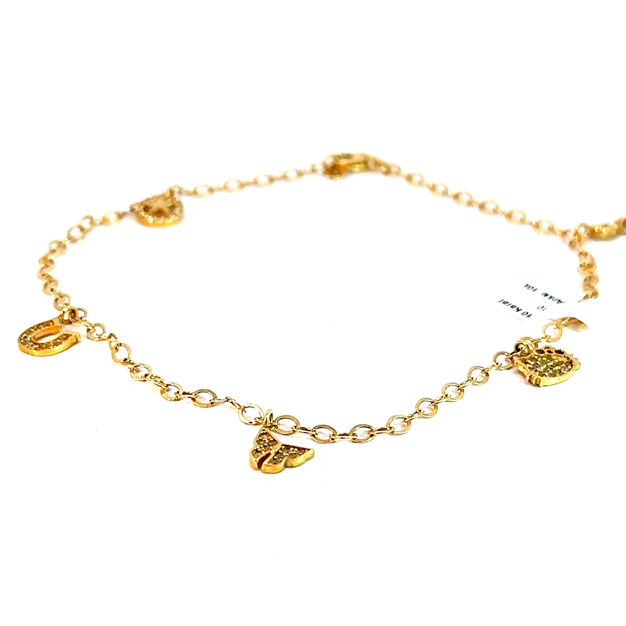 10k Gold - Charms Anklet