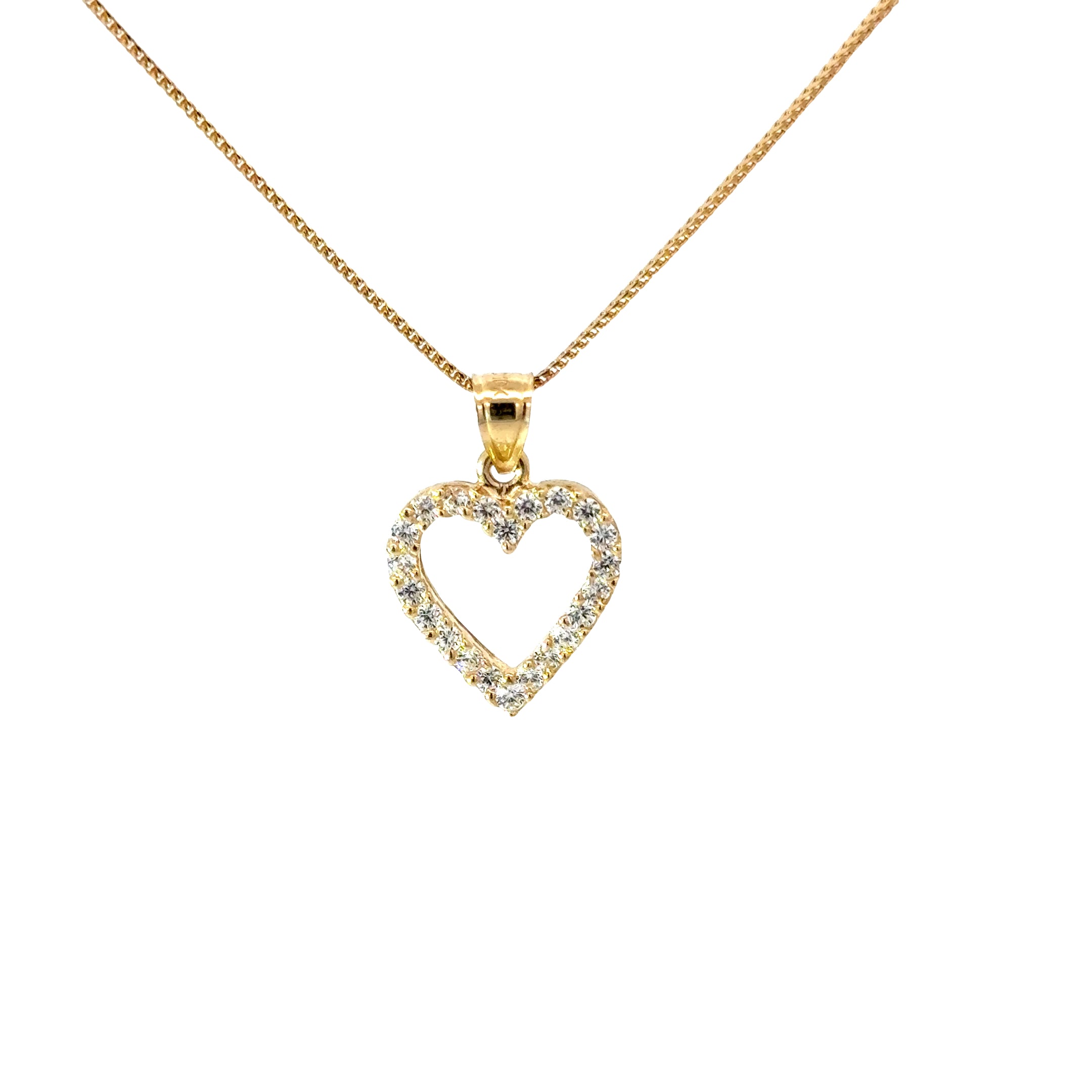 10k Gold Set: 1mm Solid Franco + Heart