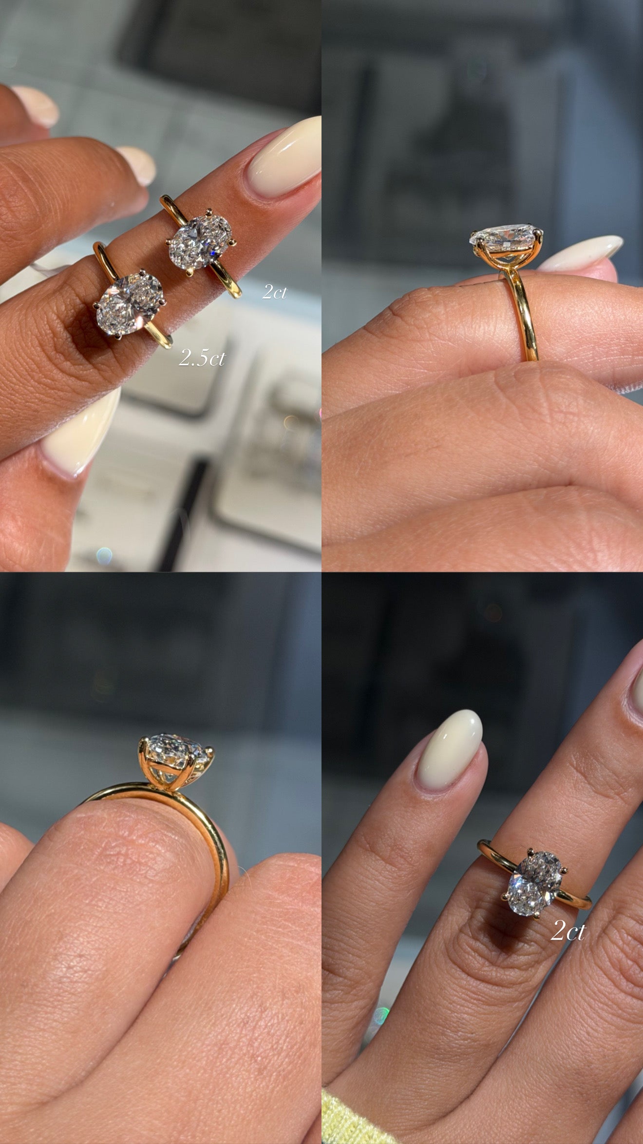 Oval Cut Lab Grown Diamond Engagement Ring - Basket Setting
