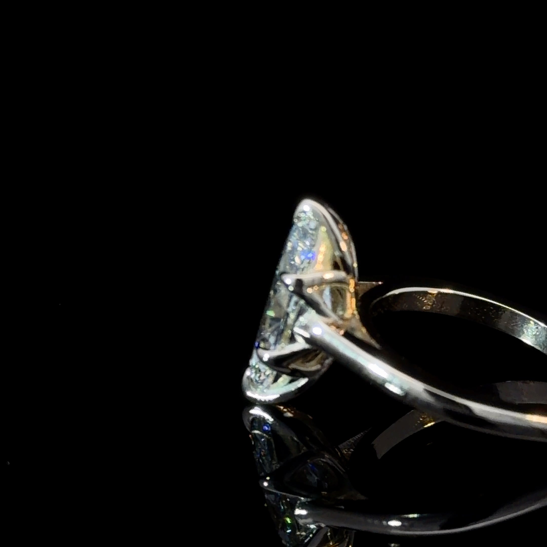 Marquise Cut Lab Grown Diamond Solitaire Engagement Ring | Double Claw Prongs | 14K White Gold