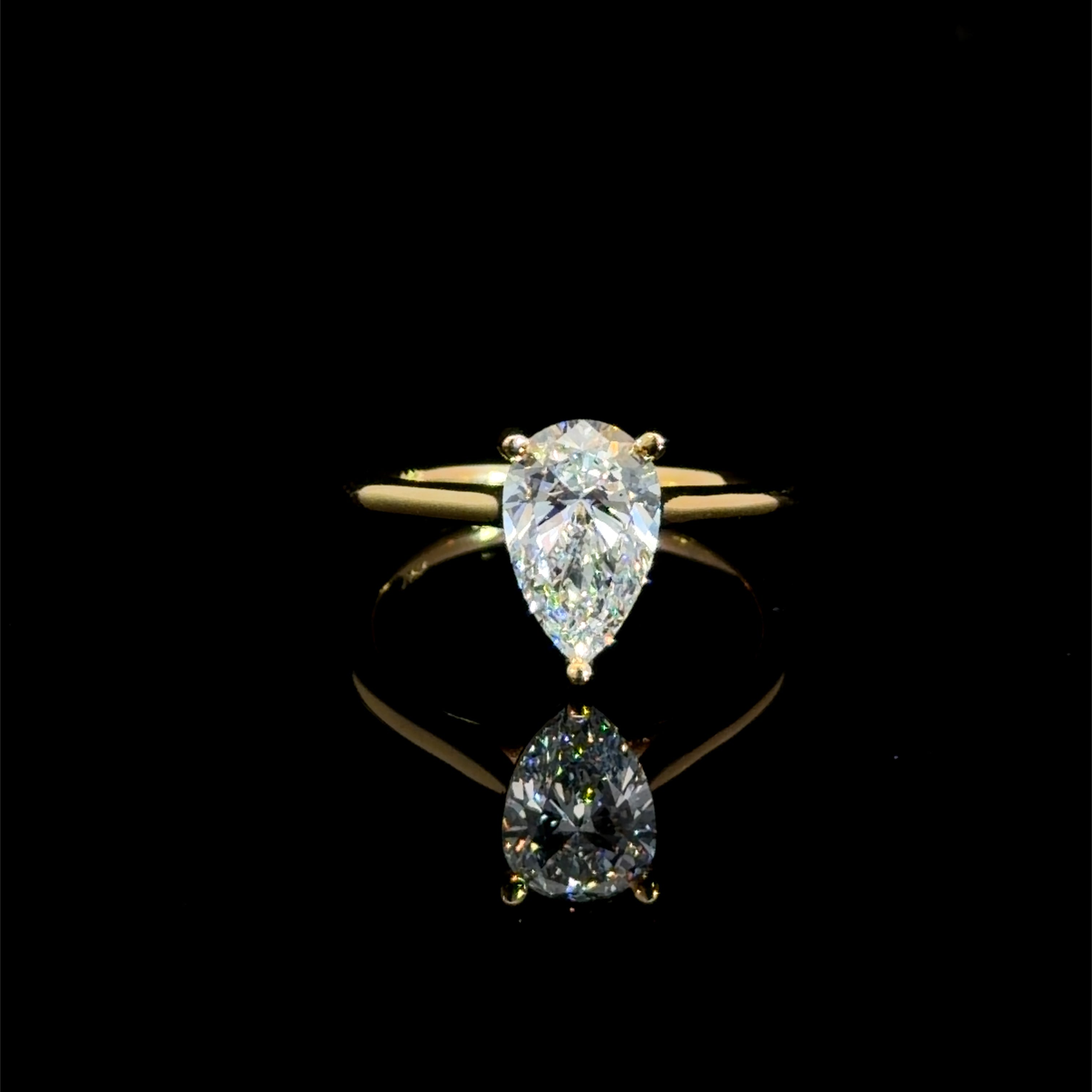 1.58 Pear Cut Lab Diamond Solitaire Ring