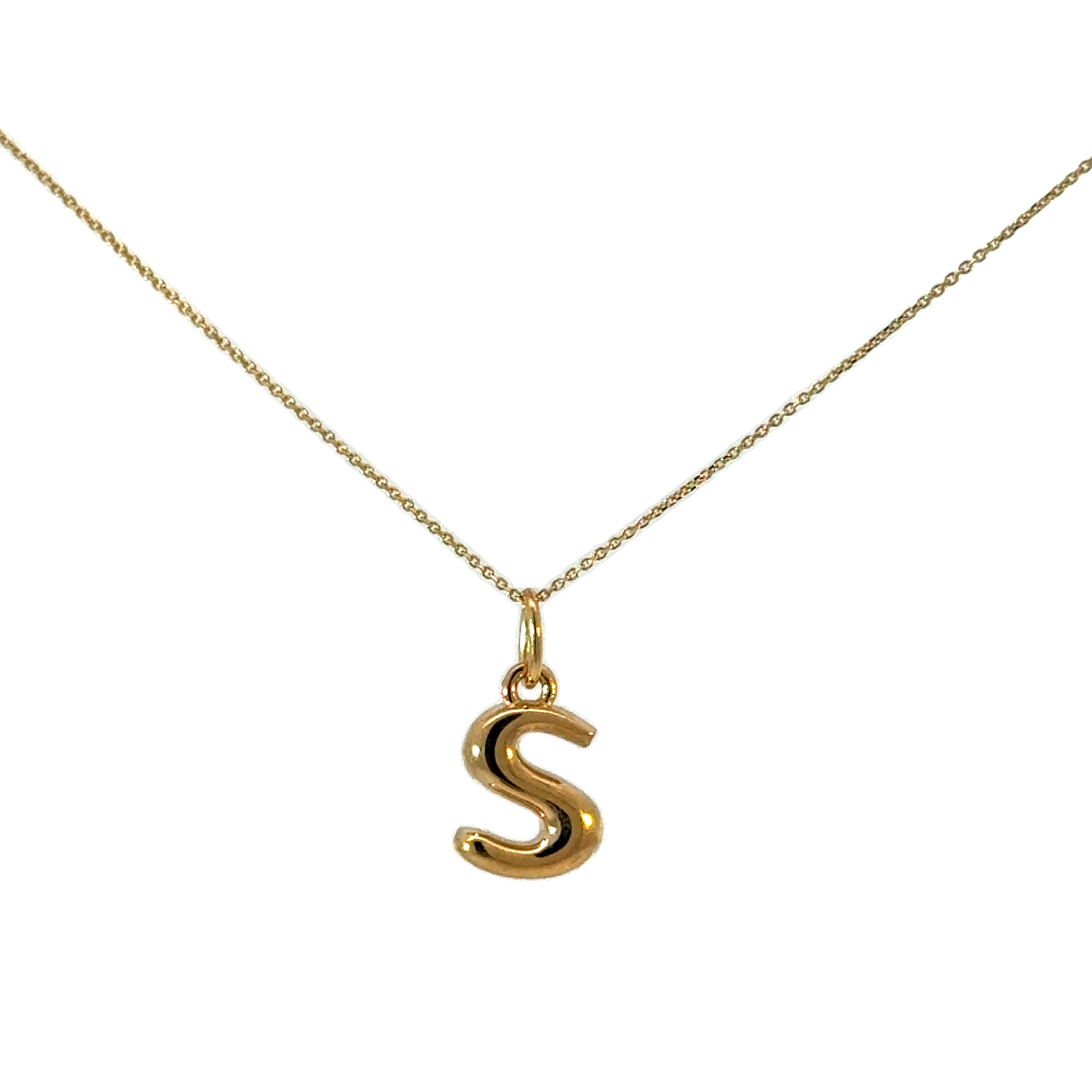 14k Gold - Bubble Initial Necklace