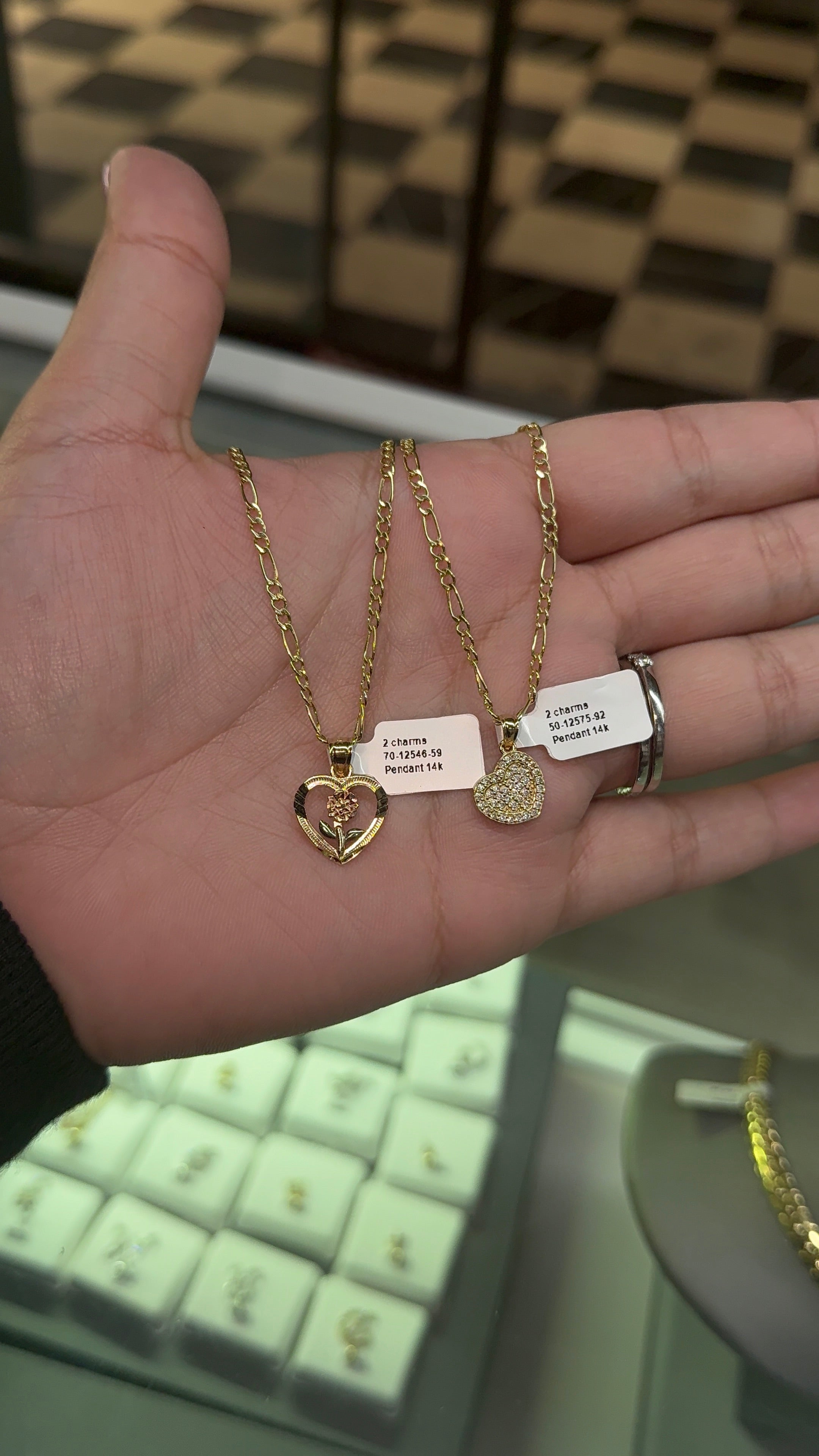 Gold Set - 10k 2.5mm Figaro Chain + Pendant 14k