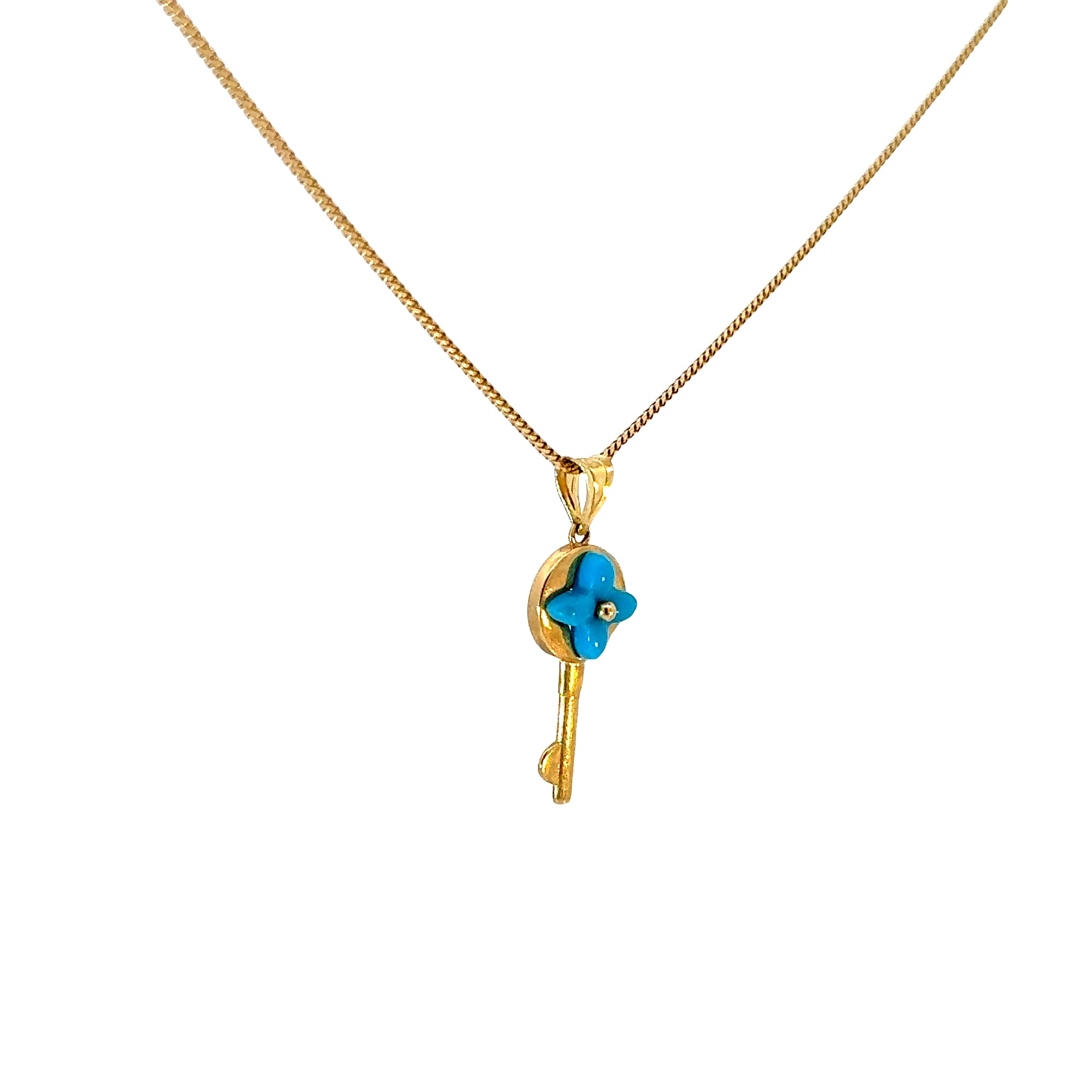 Gold Set - 10k Solid Gold 1mm Franco Chain + 14k Gold Pendant