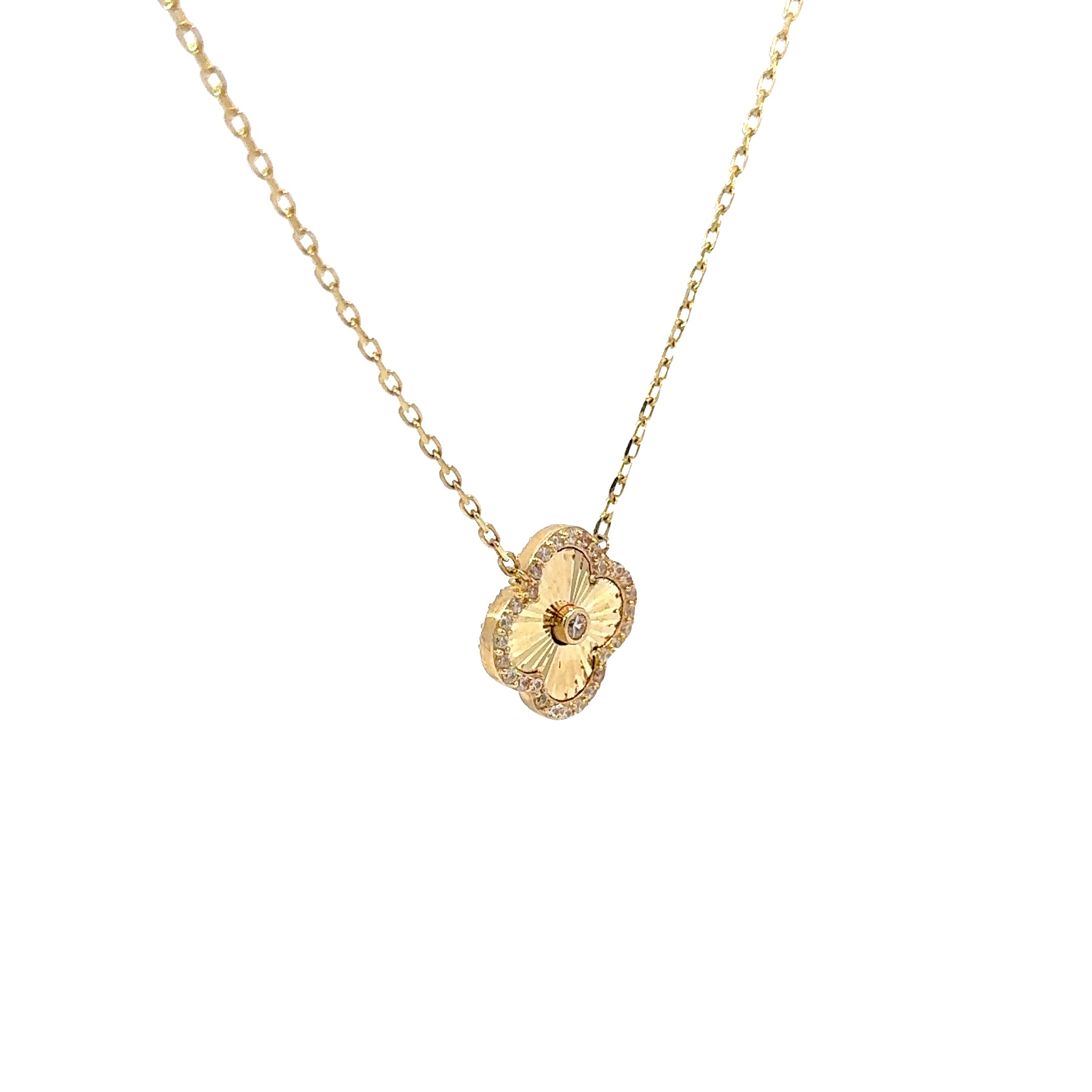 14k Gold - Single Clover Necklace