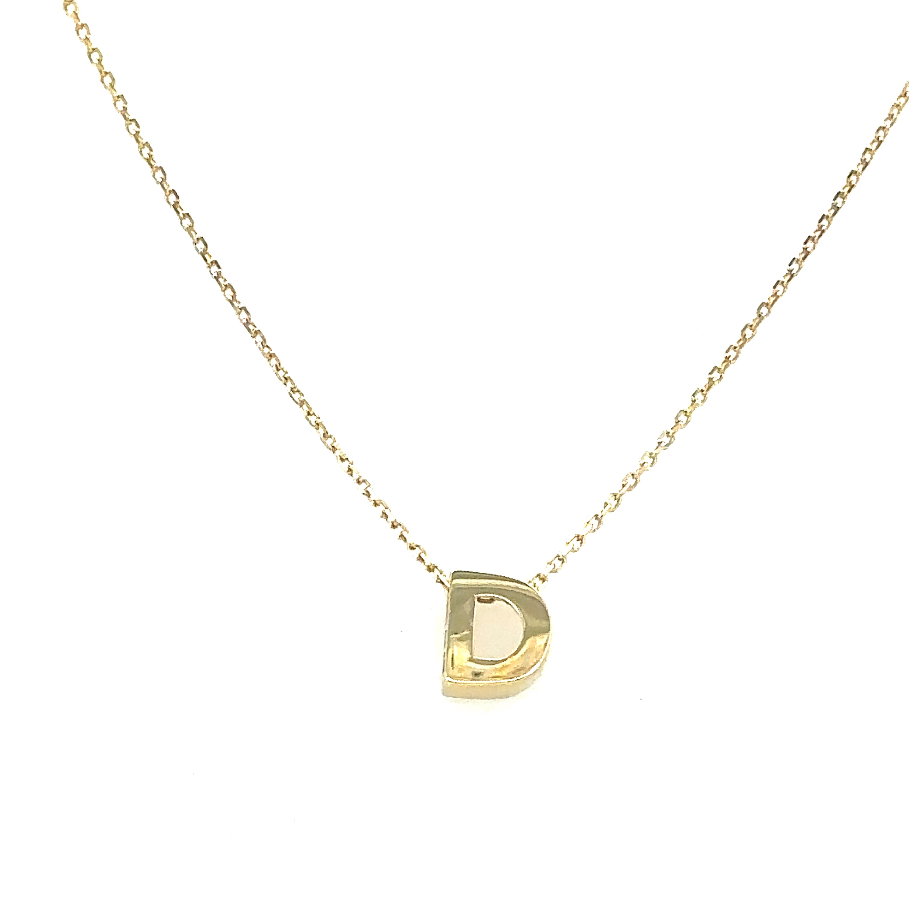 14k Gold - Block Initial Necklace