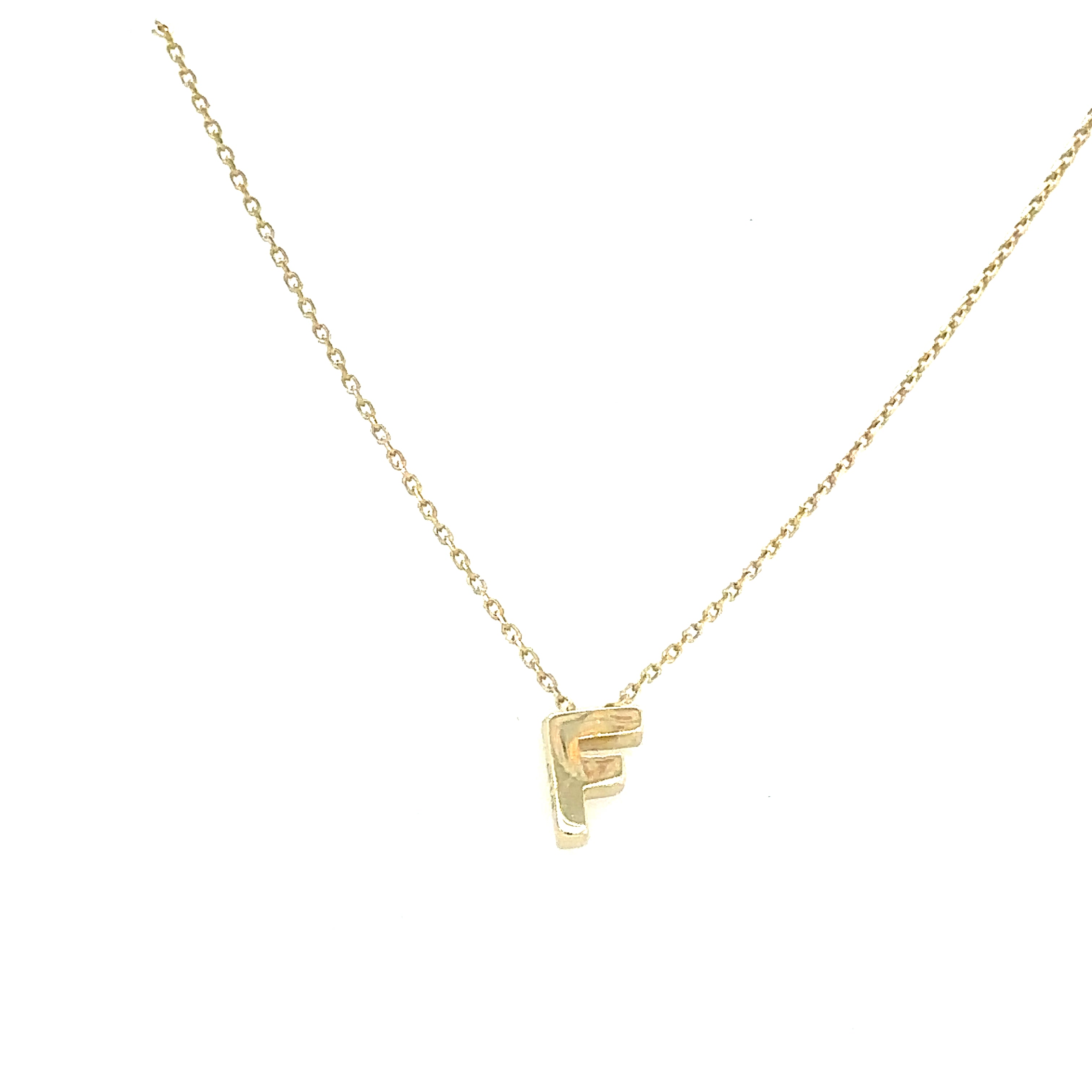 14k Gold - Block Initial Necklace