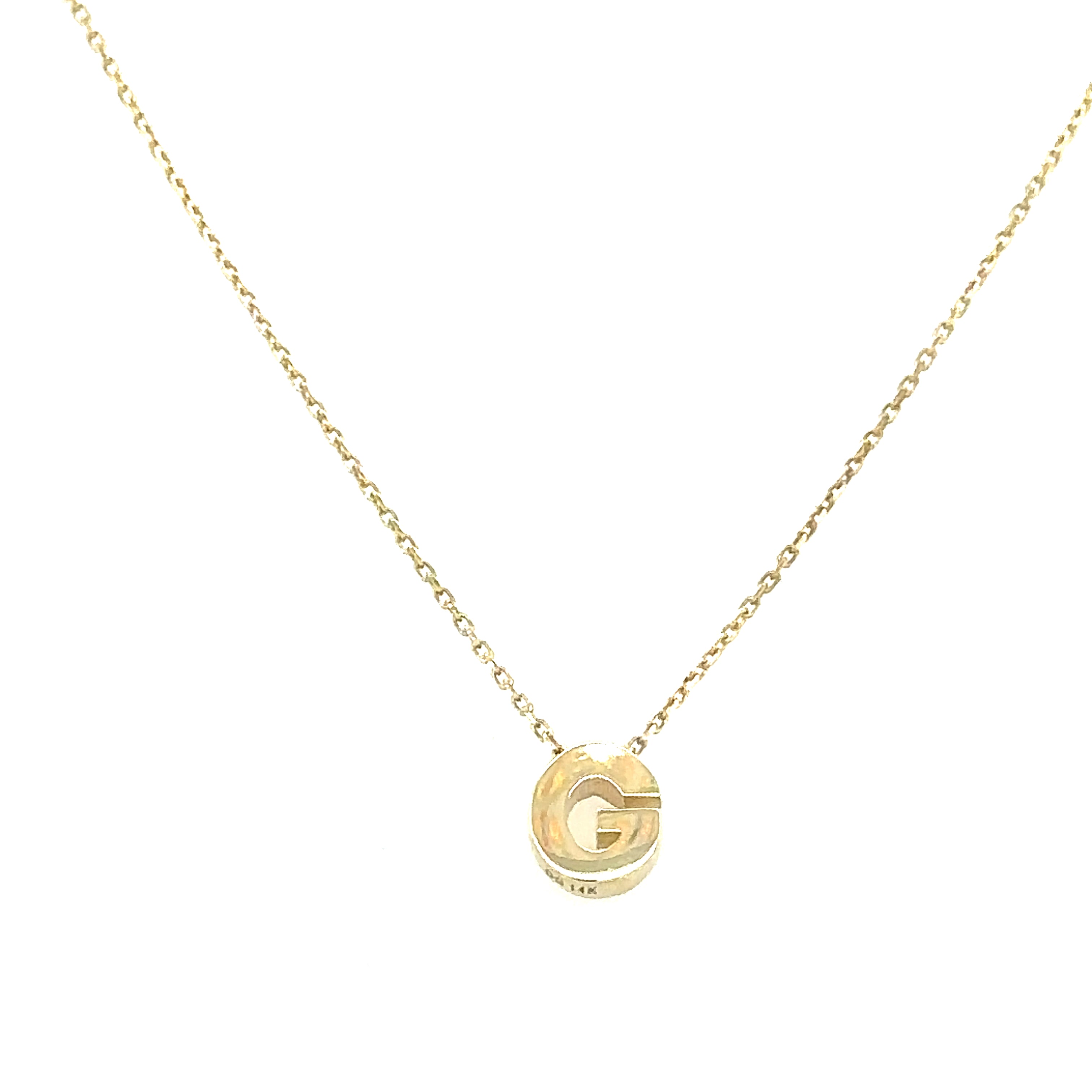 14k Gold - Block Initial Necklace