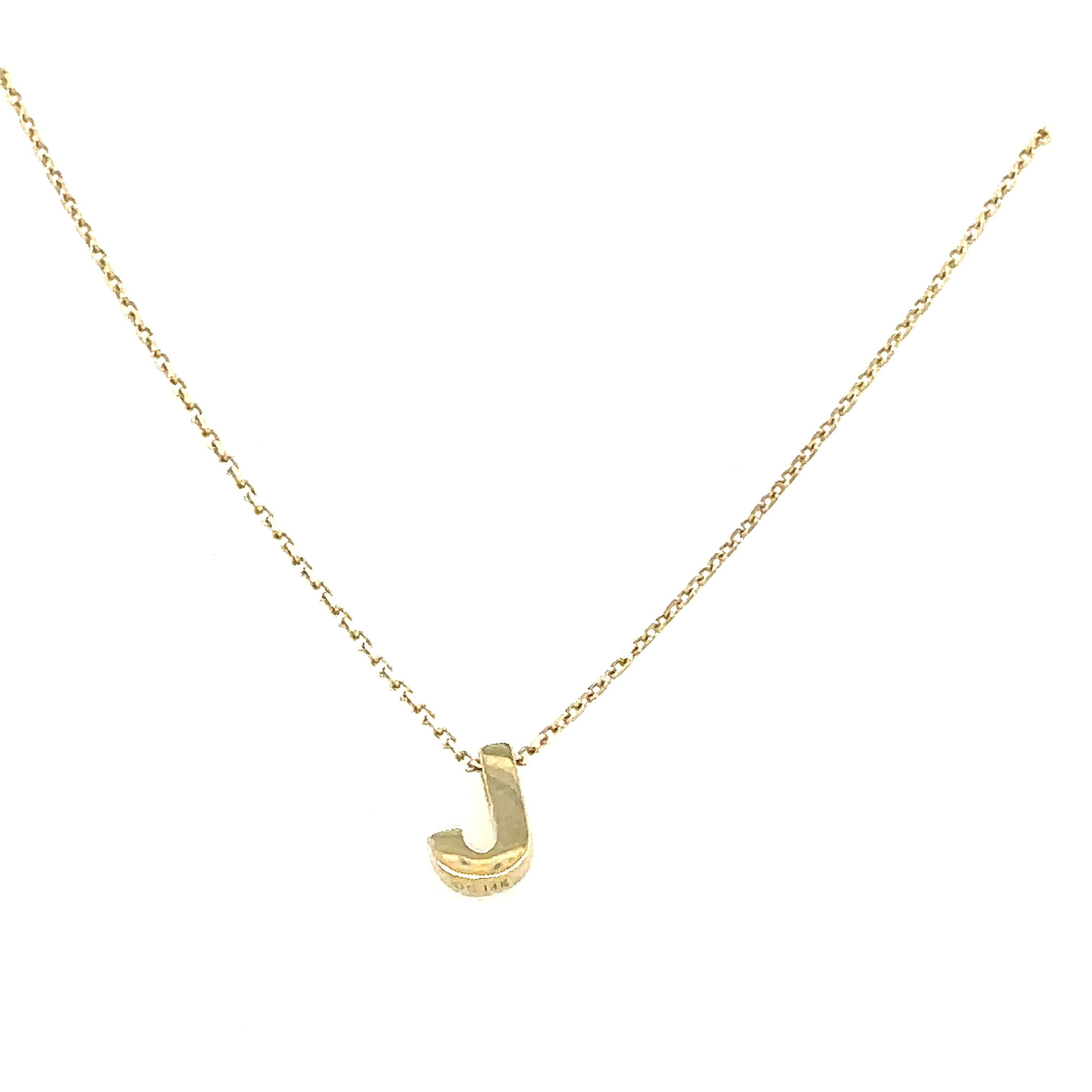 14k Gold - Block Initial Necklace