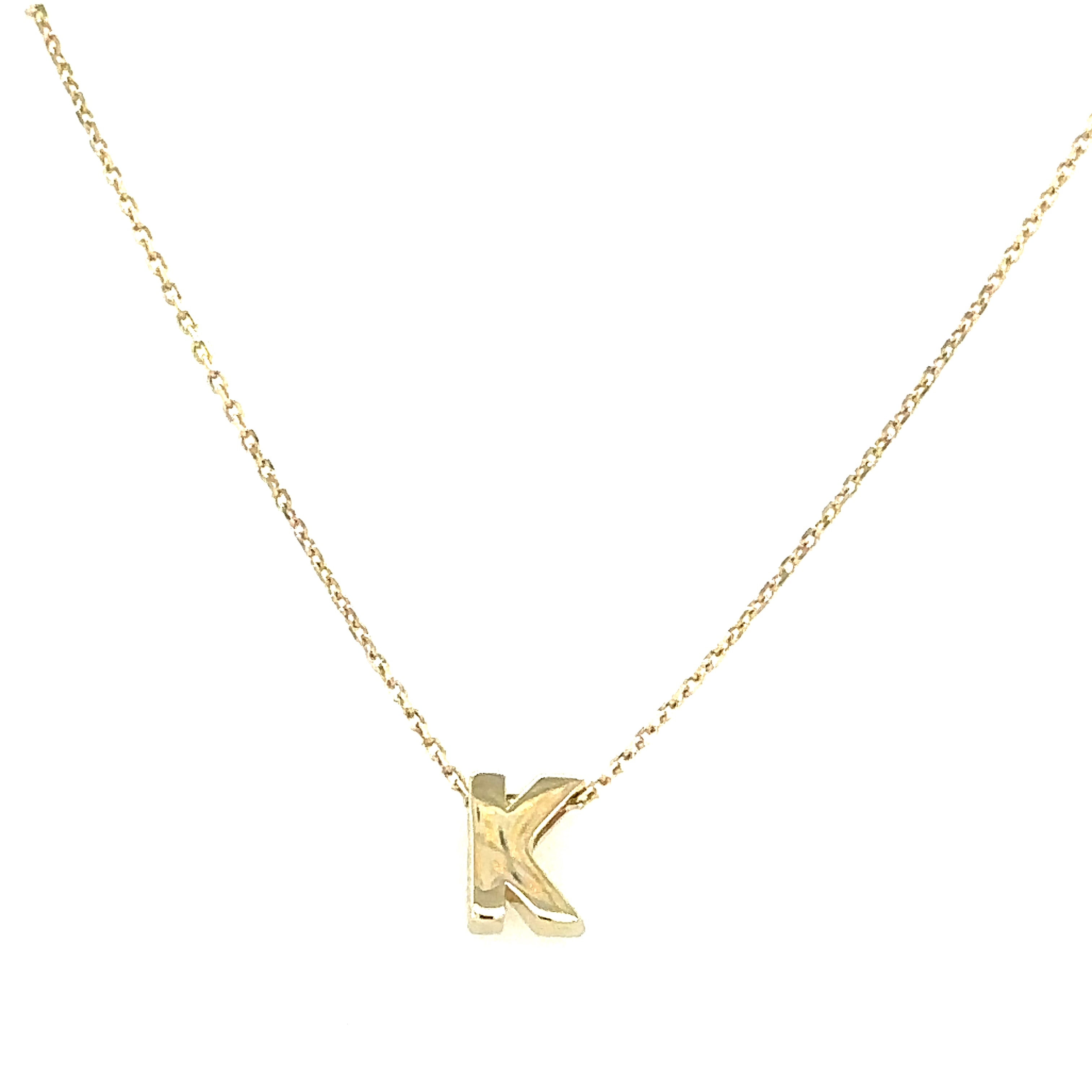 14k Gold - Block Initial Necklace