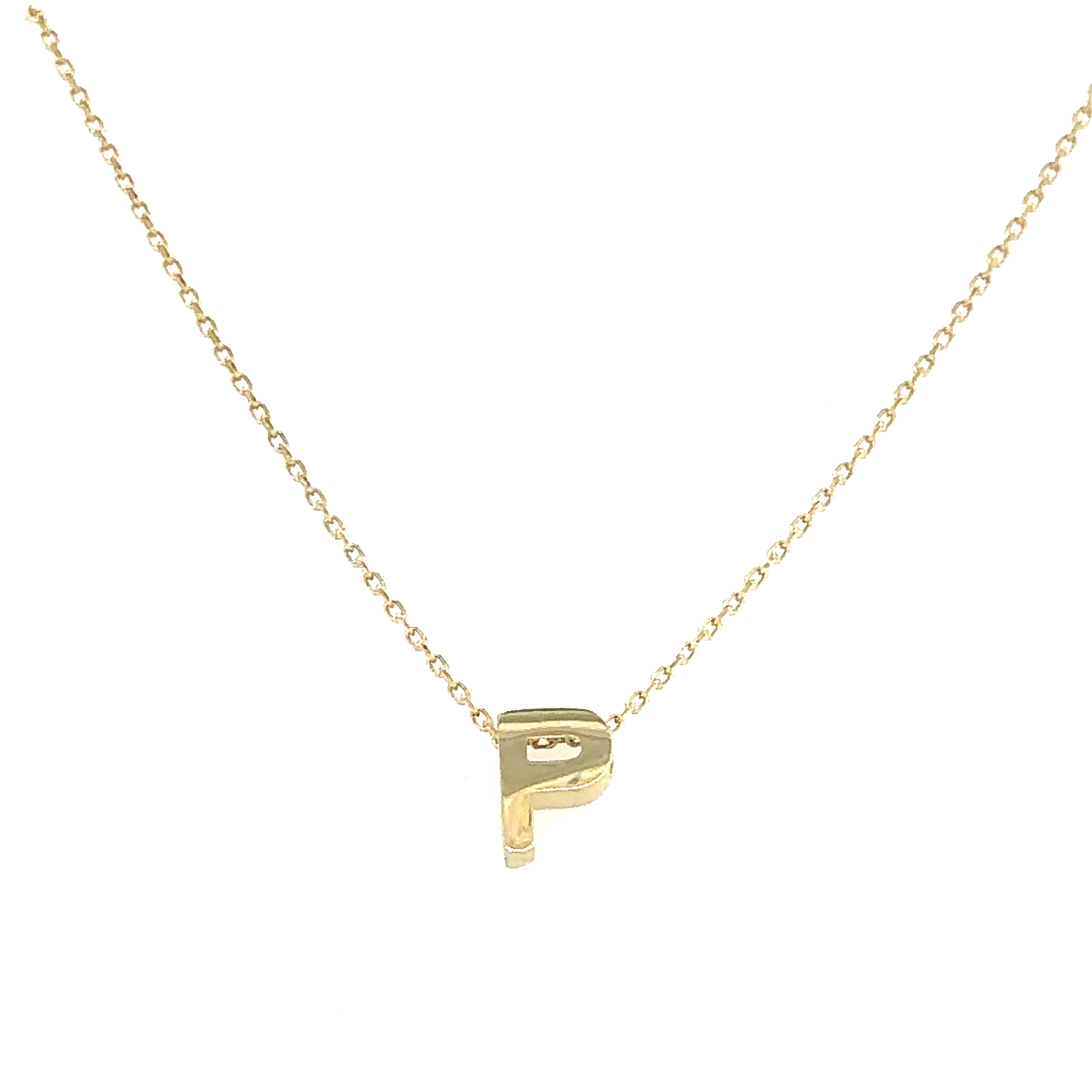 14k Gold - Block Initial Necklace