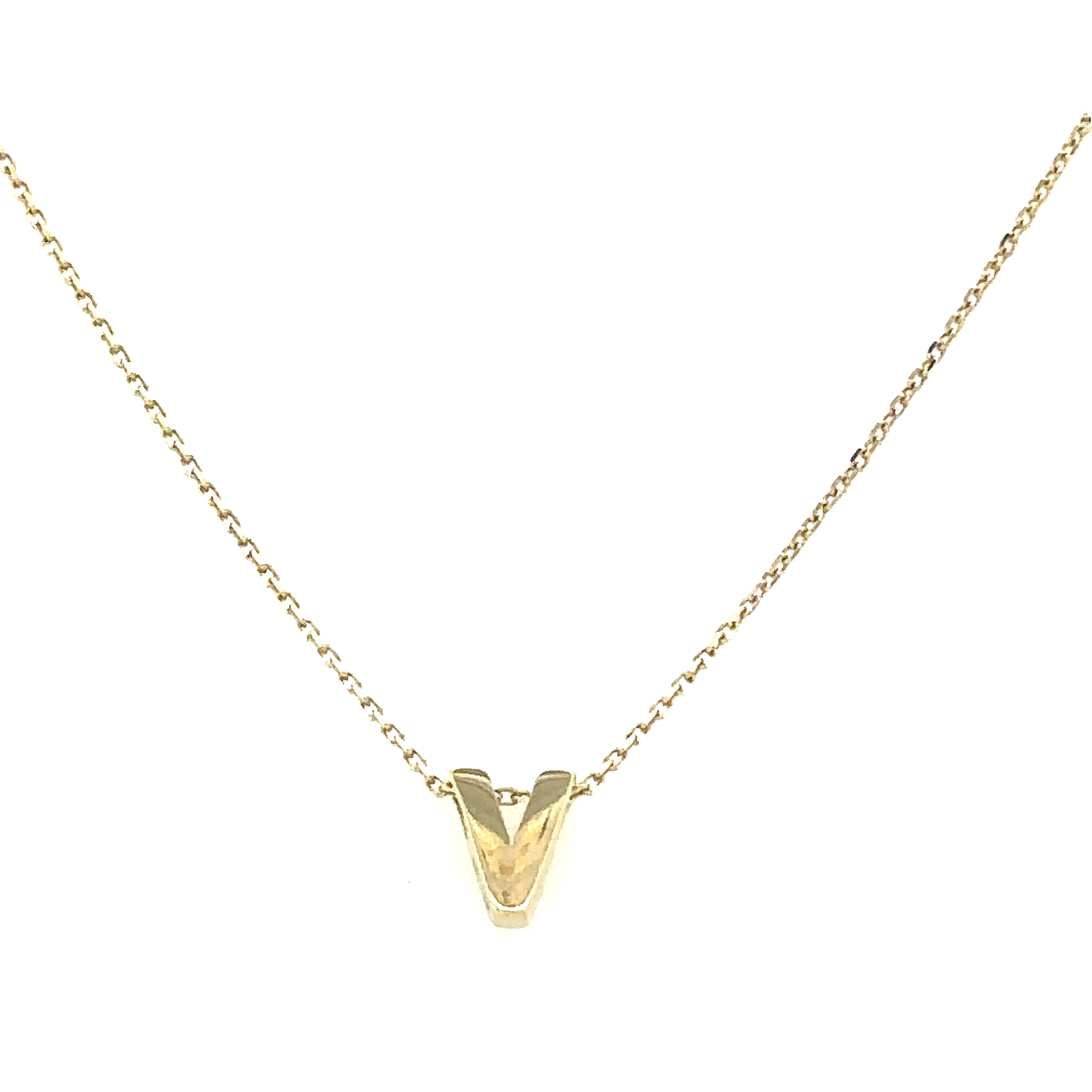 14k Gold - Block Initial Necklace