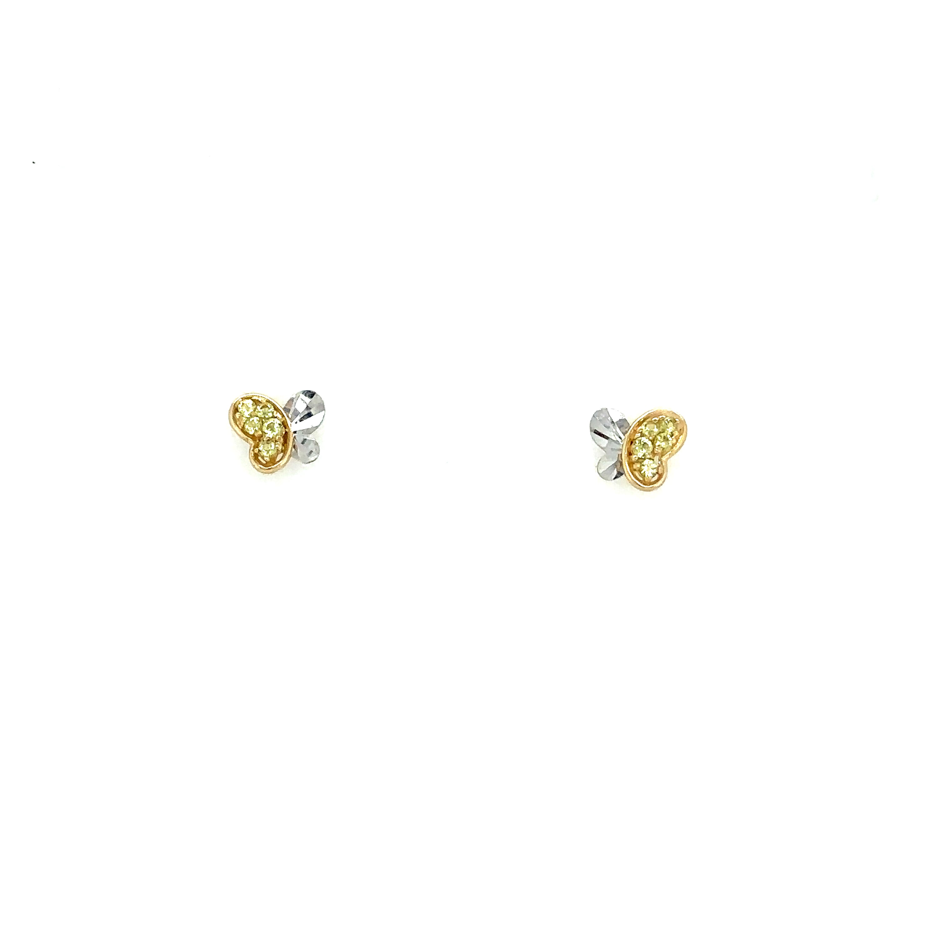 14k Gold - Textured Butterfly Studs