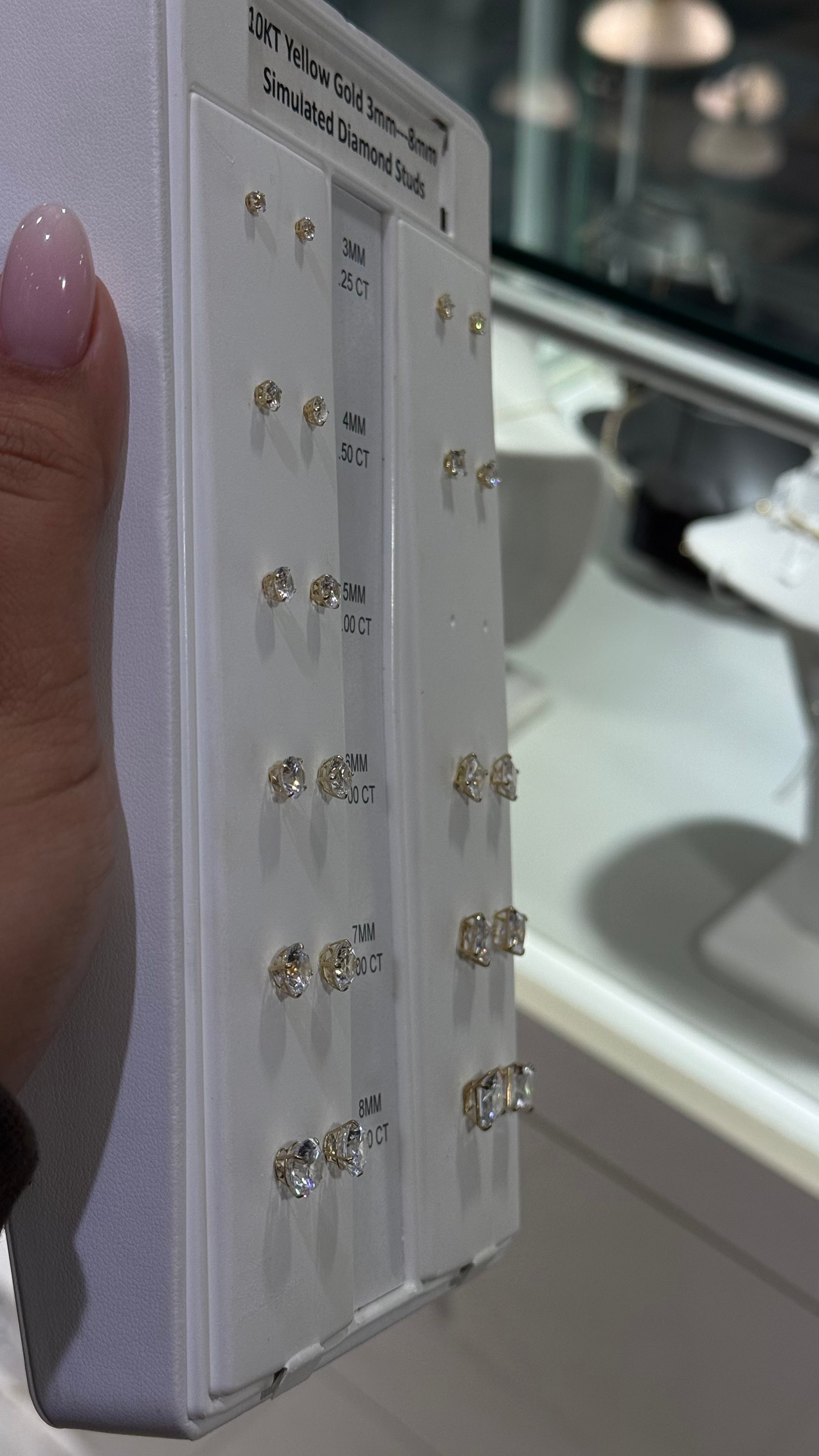10k Gold - 5mm Round White CZ Stud