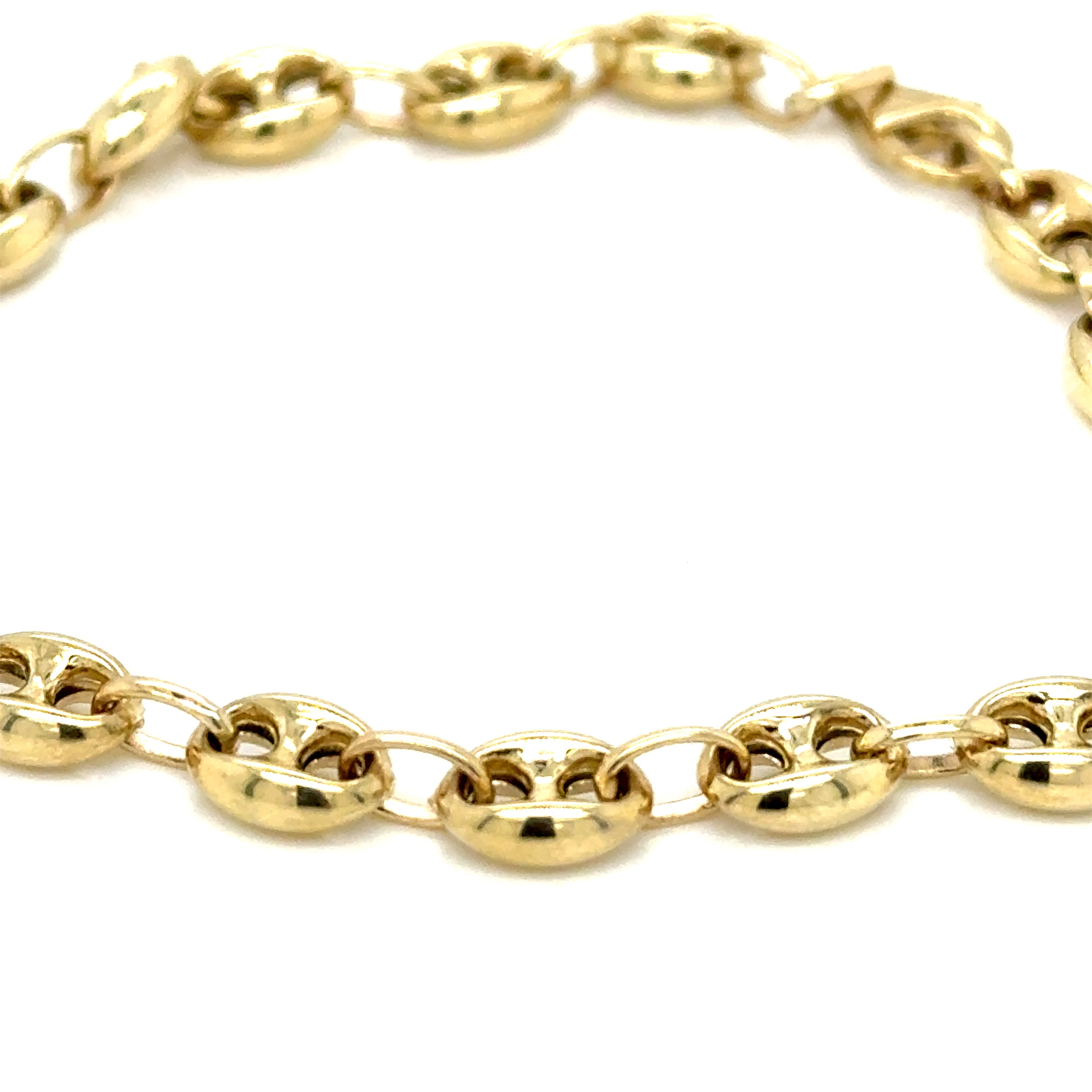 10k Gold - 6mm Puff Mariner Bracelet