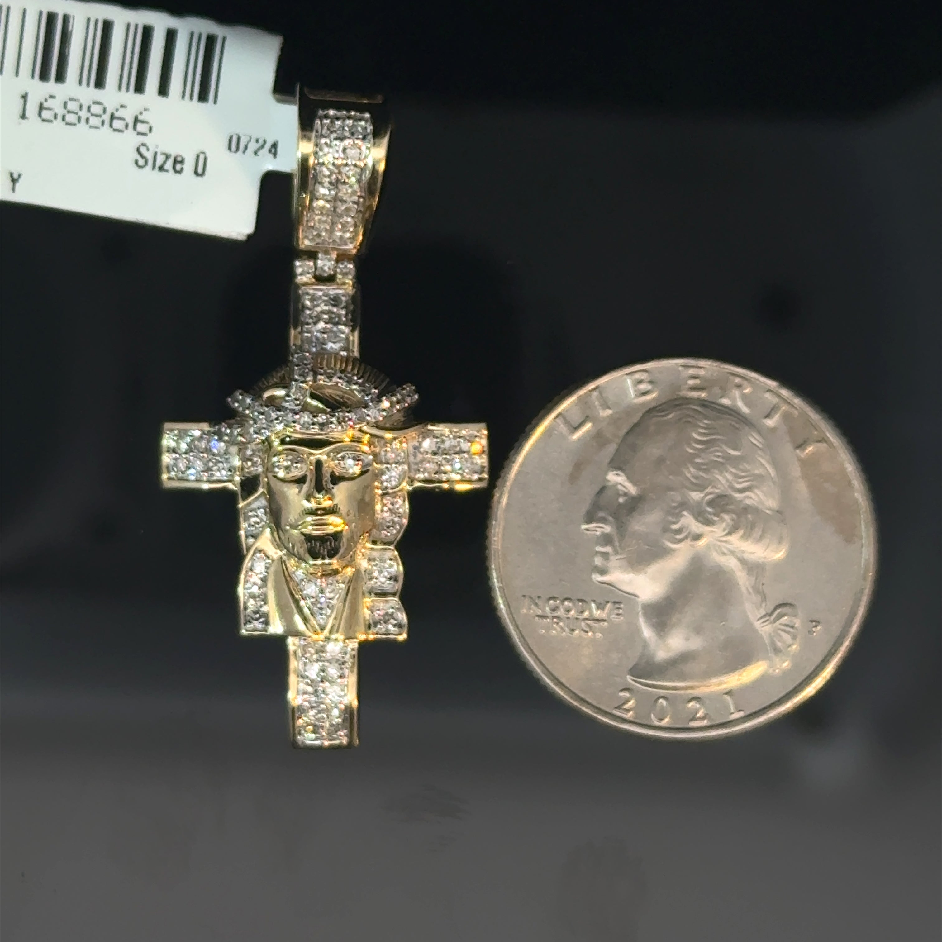 10k Gold & Diamonds - Jesus Cross Pendant