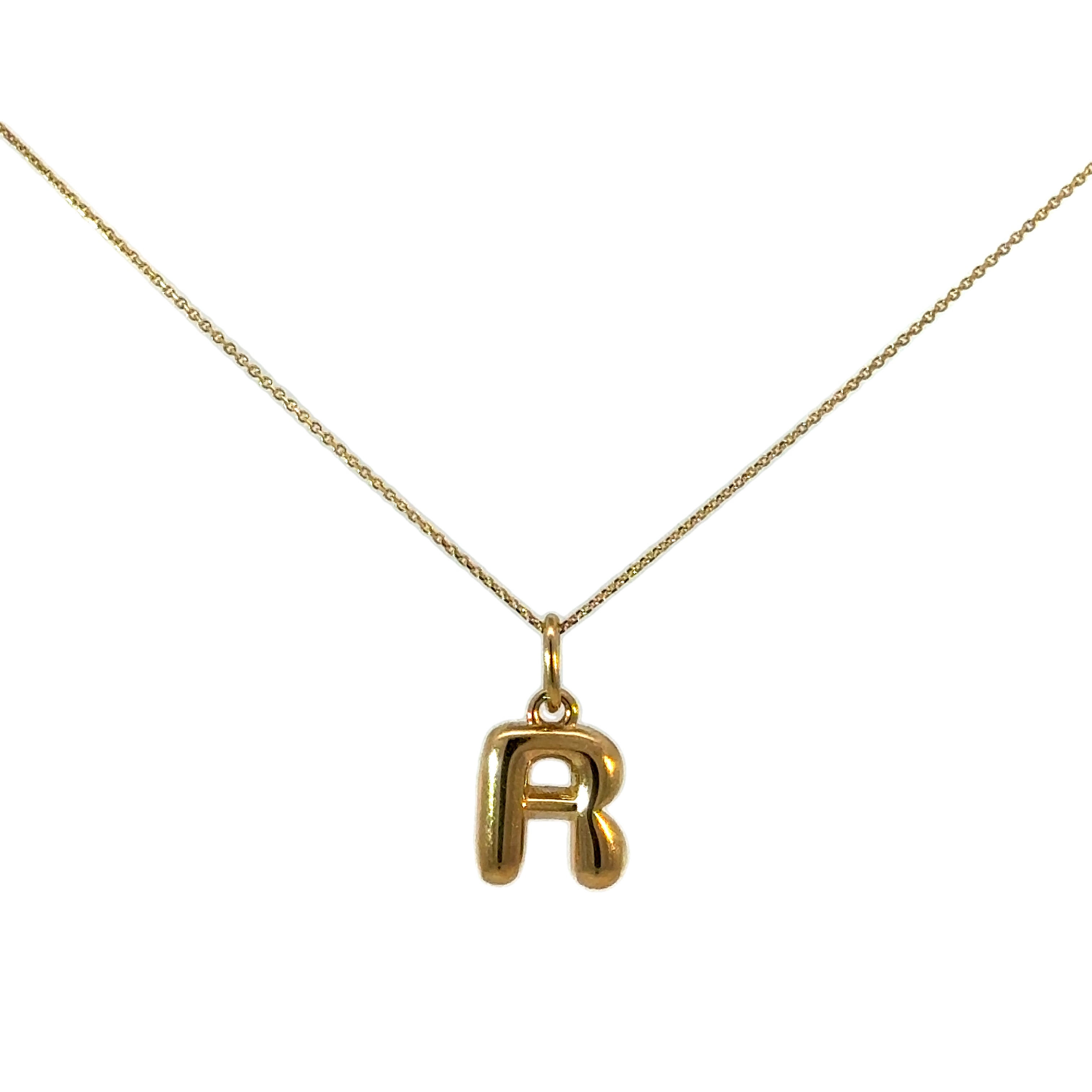 14k Gold - Bubble Initial Necklace