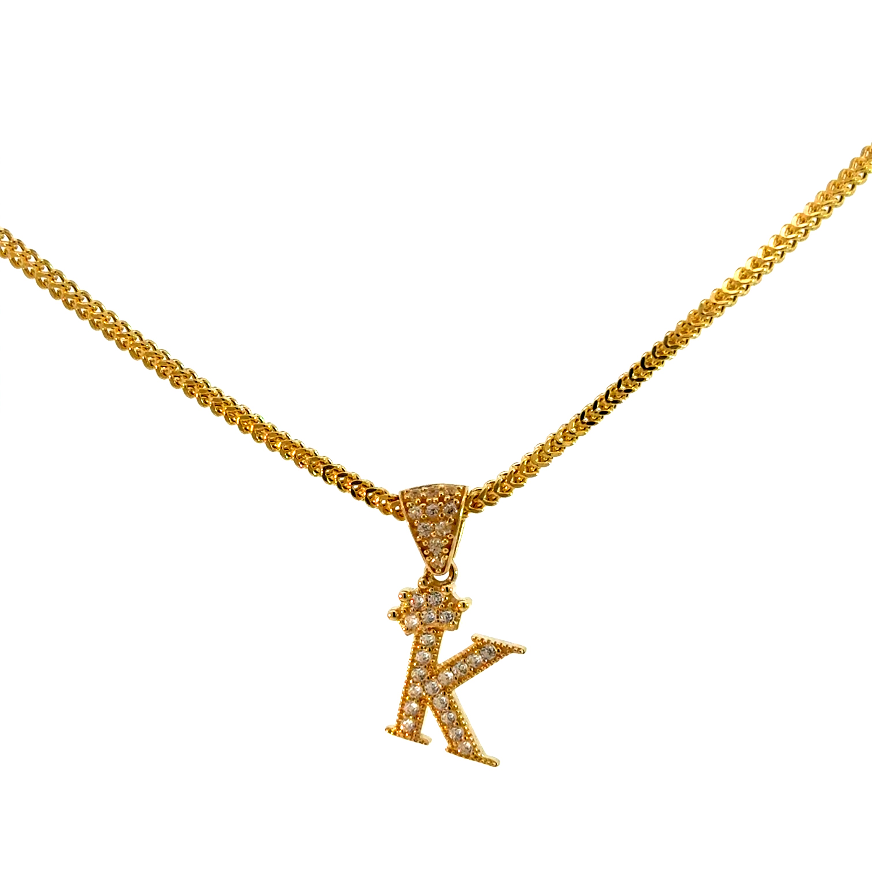 10k Gold Set - 1.8mm Franco Chain + Initial pendant