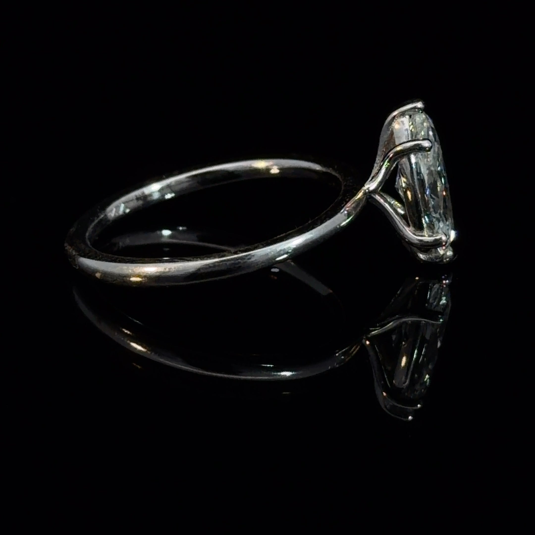 1.05ct Marquise Cut Lab Diamond Basket Solitaire Ring