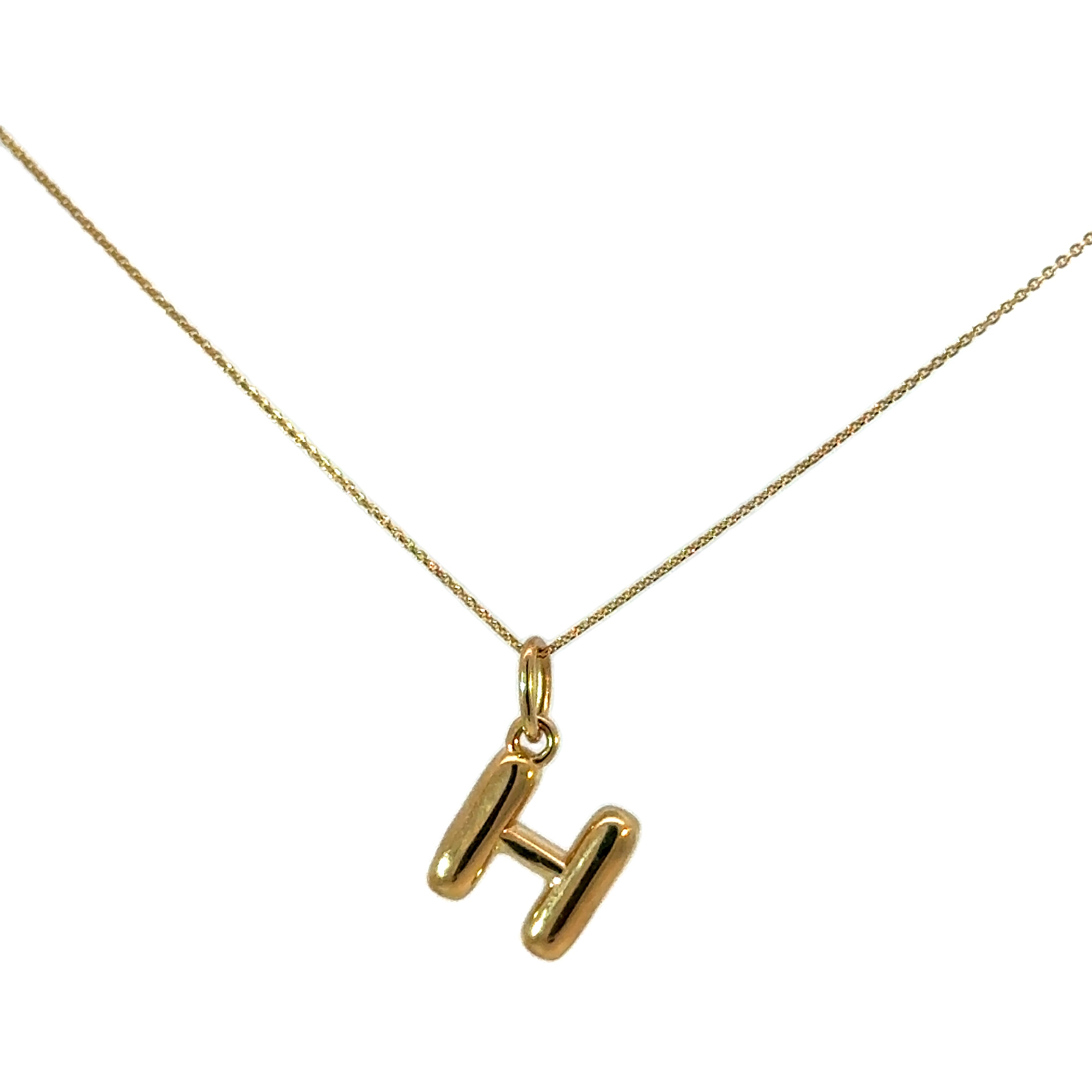 14k Gold - Bubble Initial Necklace