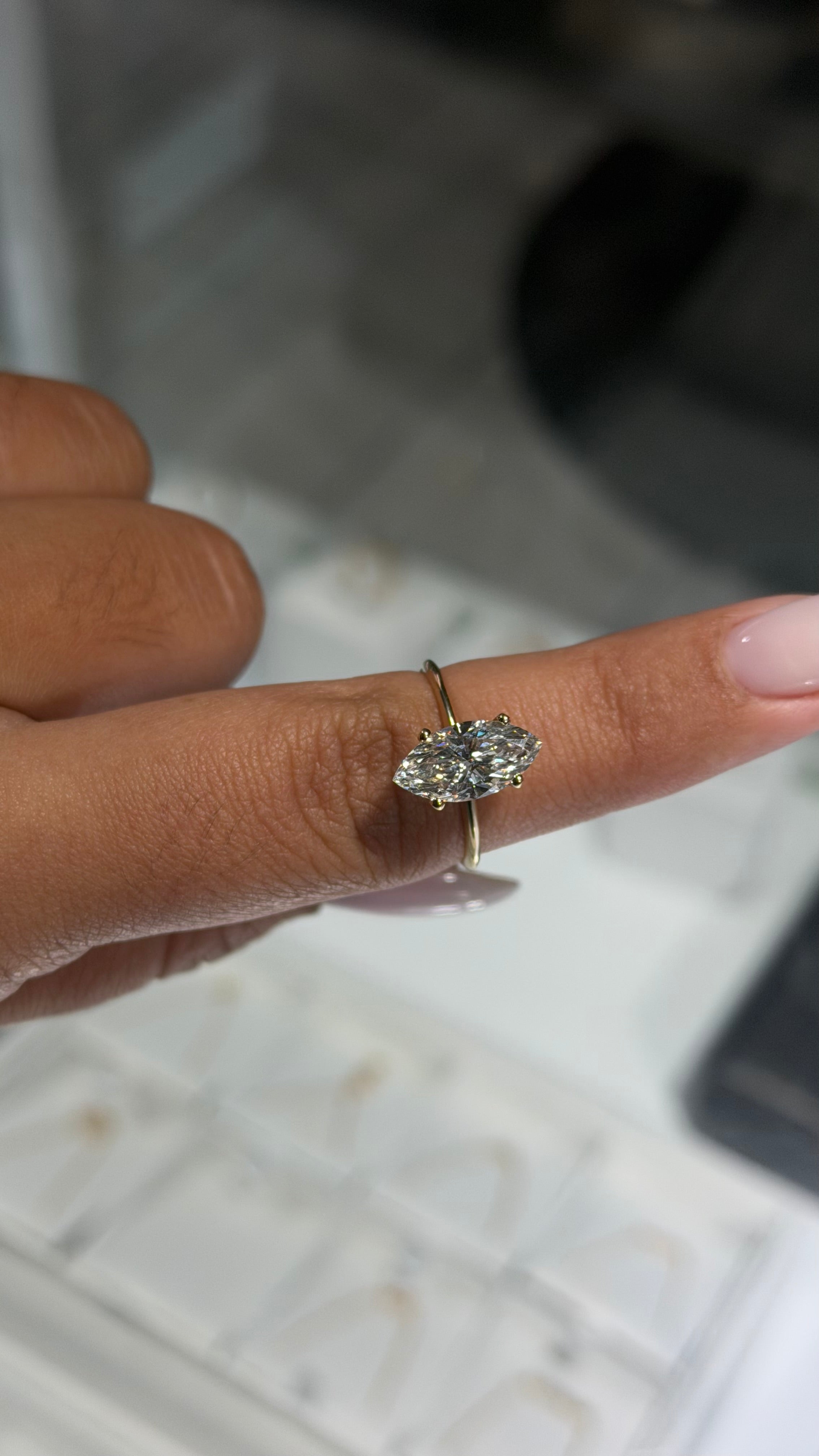 2.07CT Marquise Lab-Grown Diamond Solitaire Ring