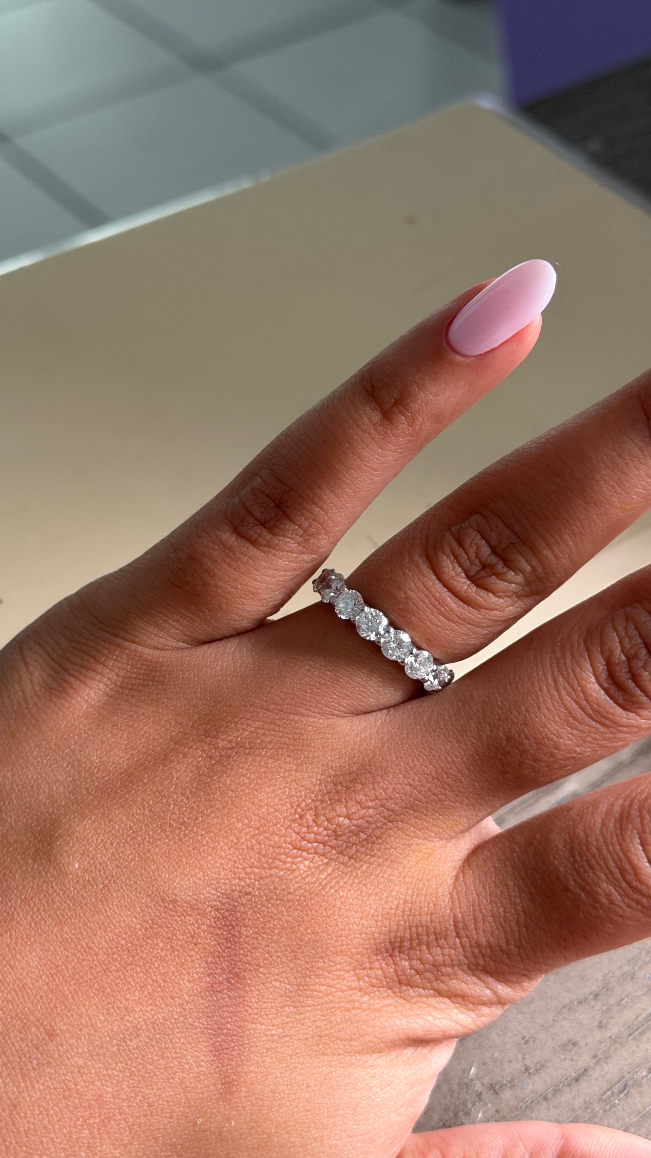 5.20ct Lab Diamond Round Cut Eternity Band
