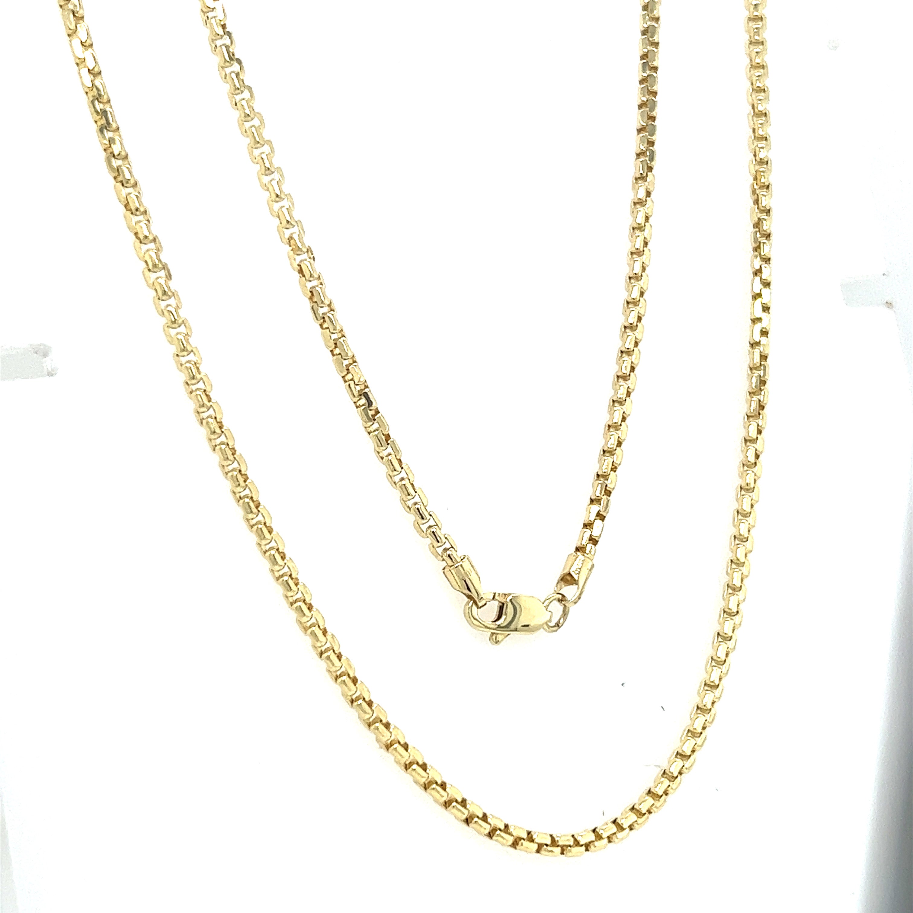 10k Gold - 2.1mm Round box chain