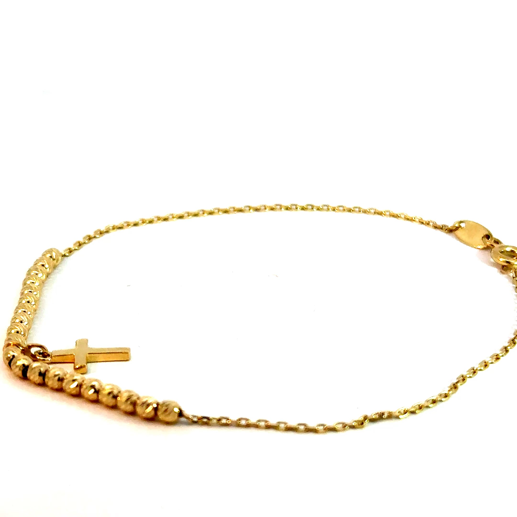 14k Gold - Fancy Cross Bracelet