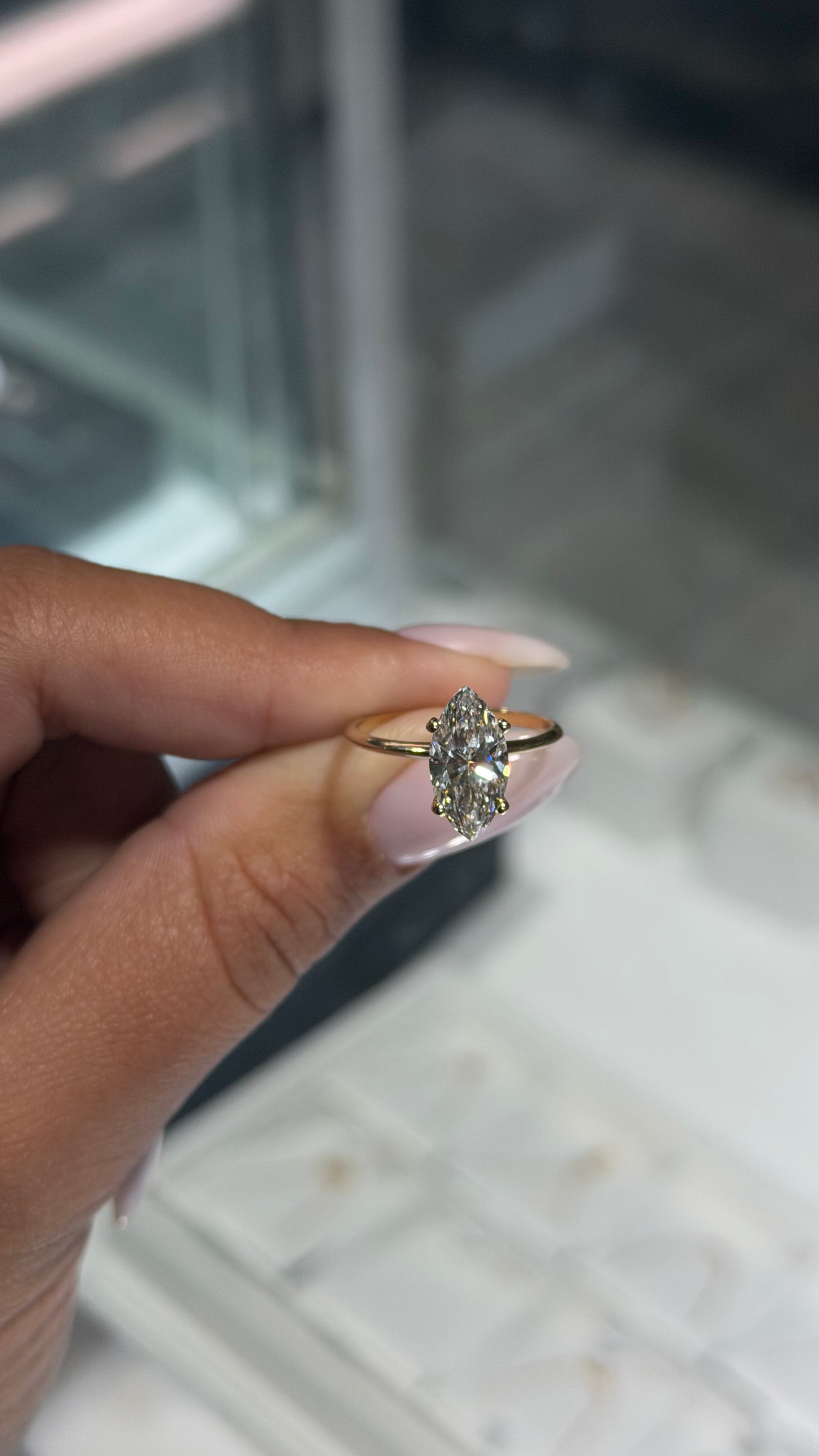 2.07CT Marquise Lab-Grown Diamond Solitaire Ring