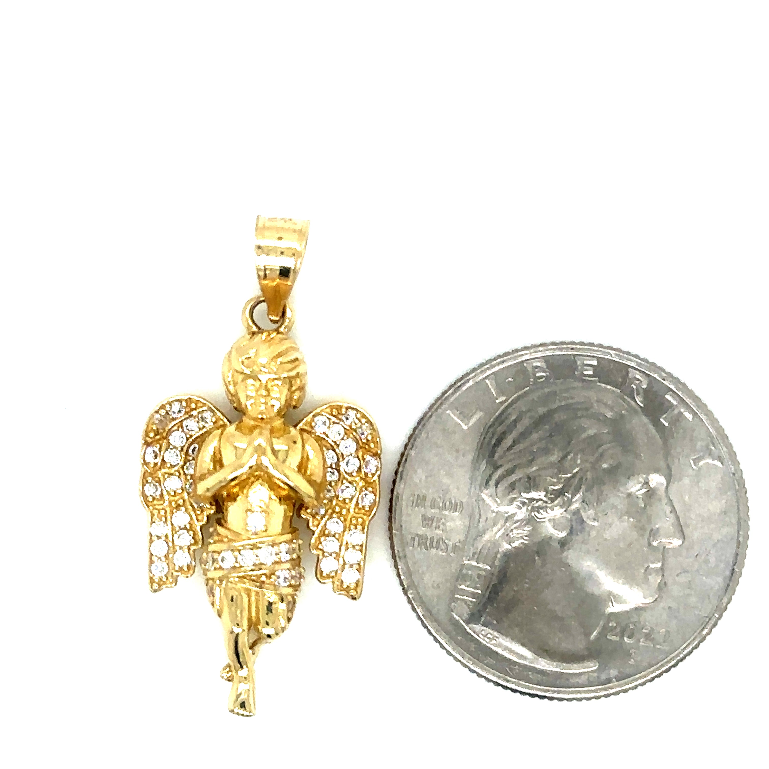 14k Gold - Angel Pendant