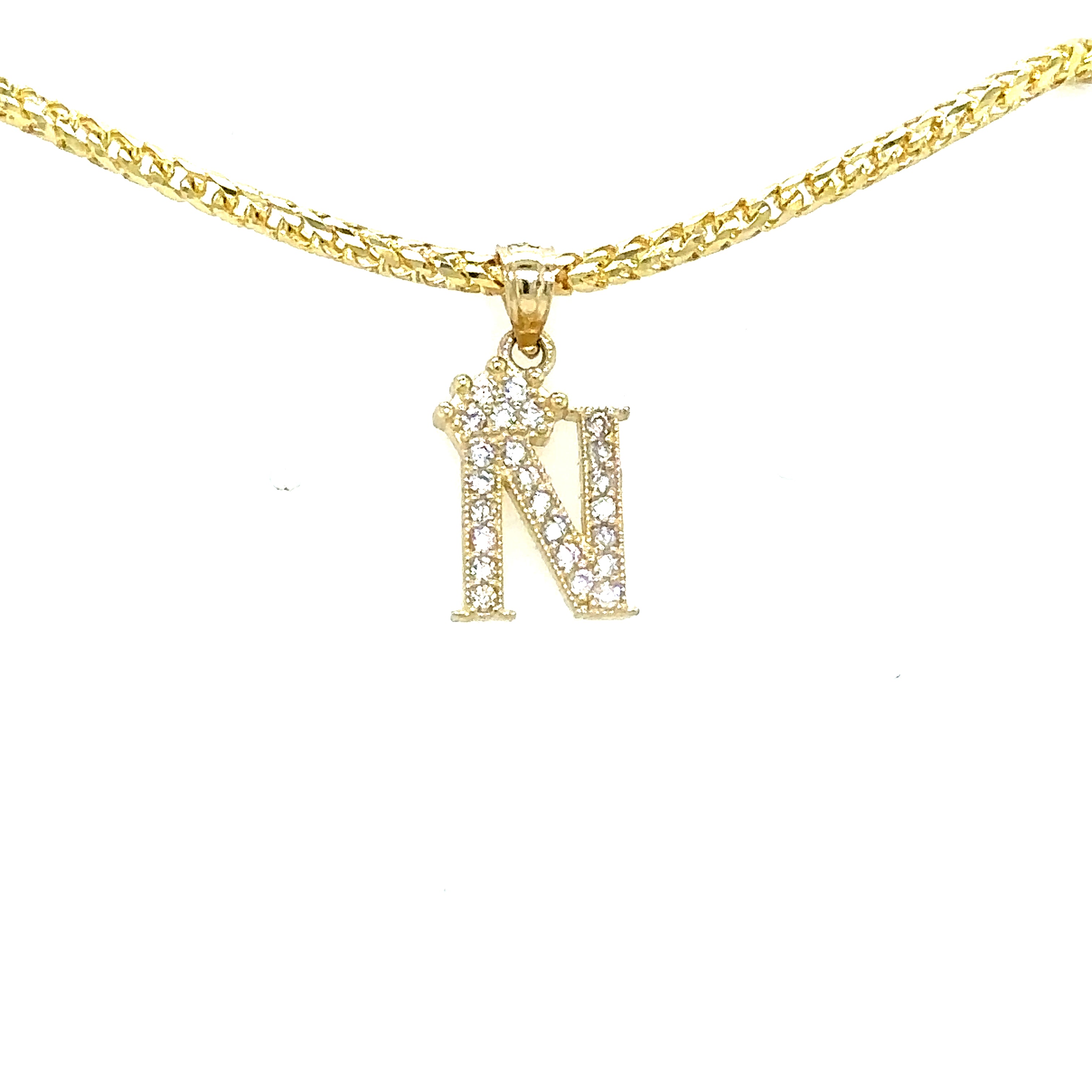 10k Gold - Thin Crown Cz Initials