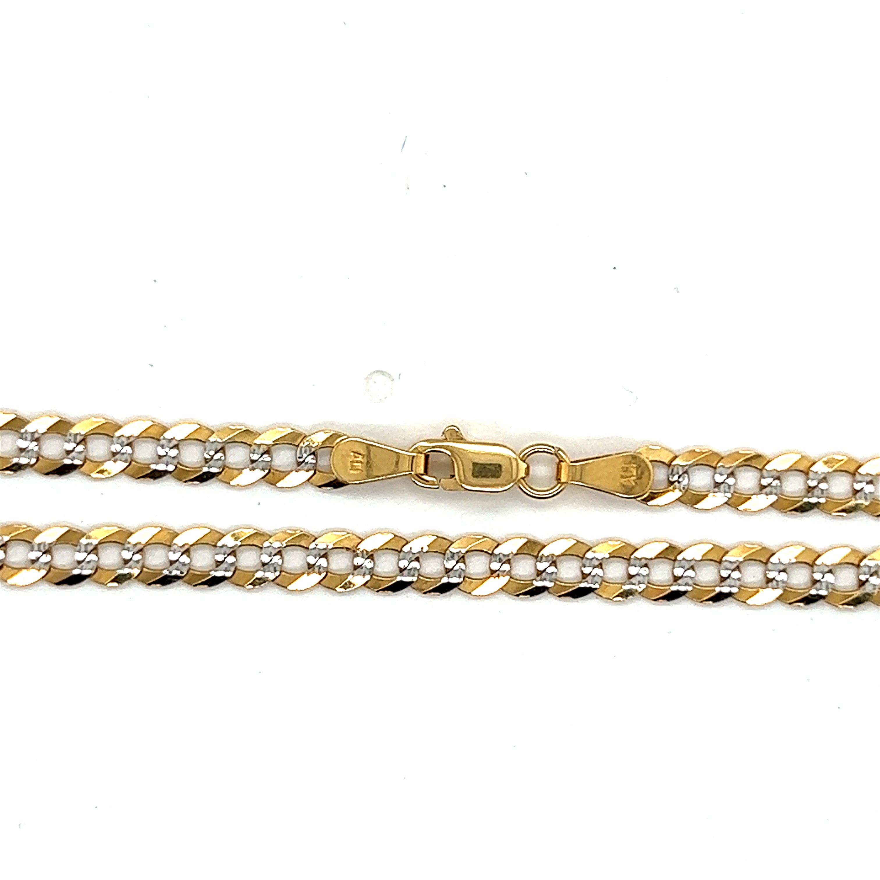 10k Gold - 3.3mm Curn Link 2-tone Anklet