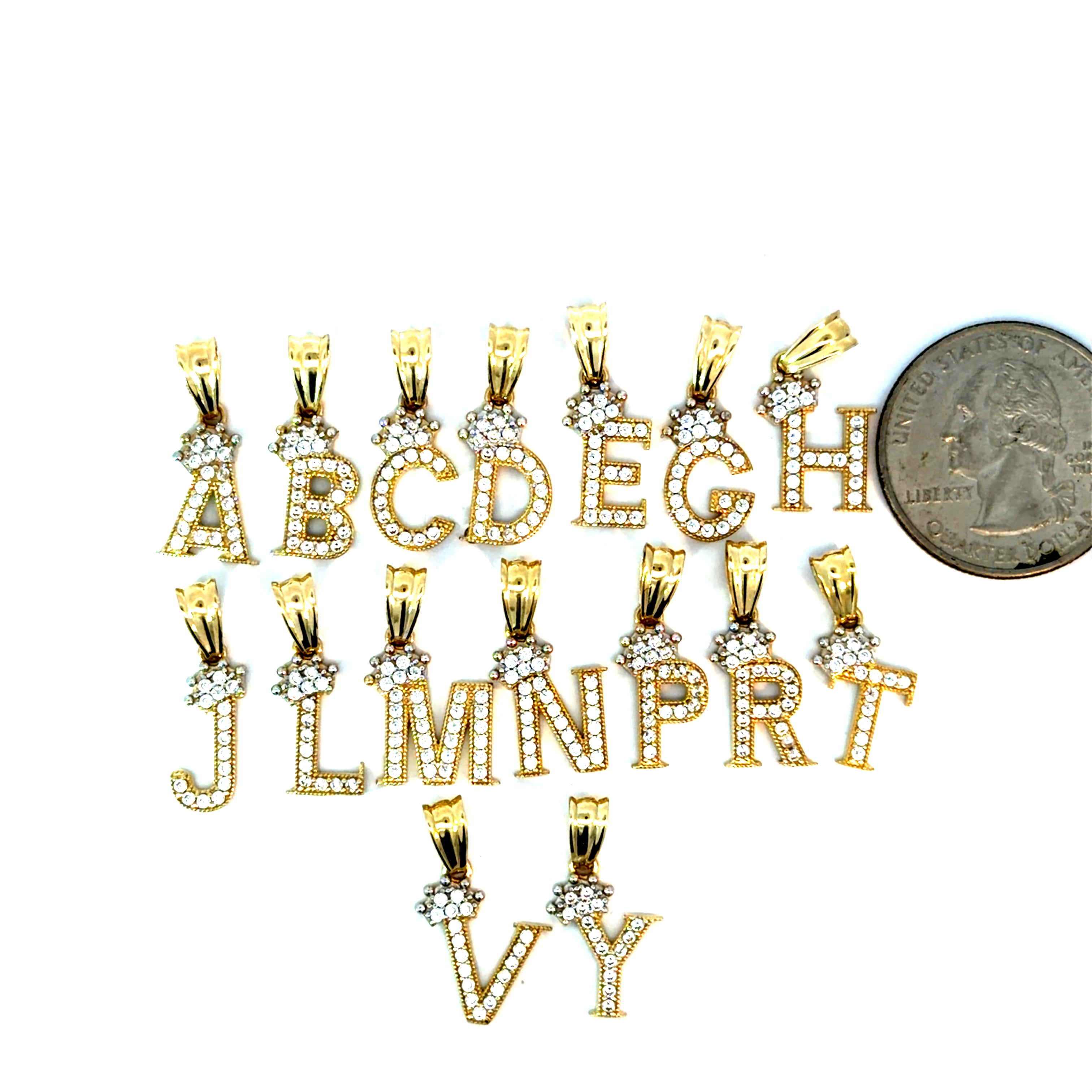 10k Gold - Crown Initials