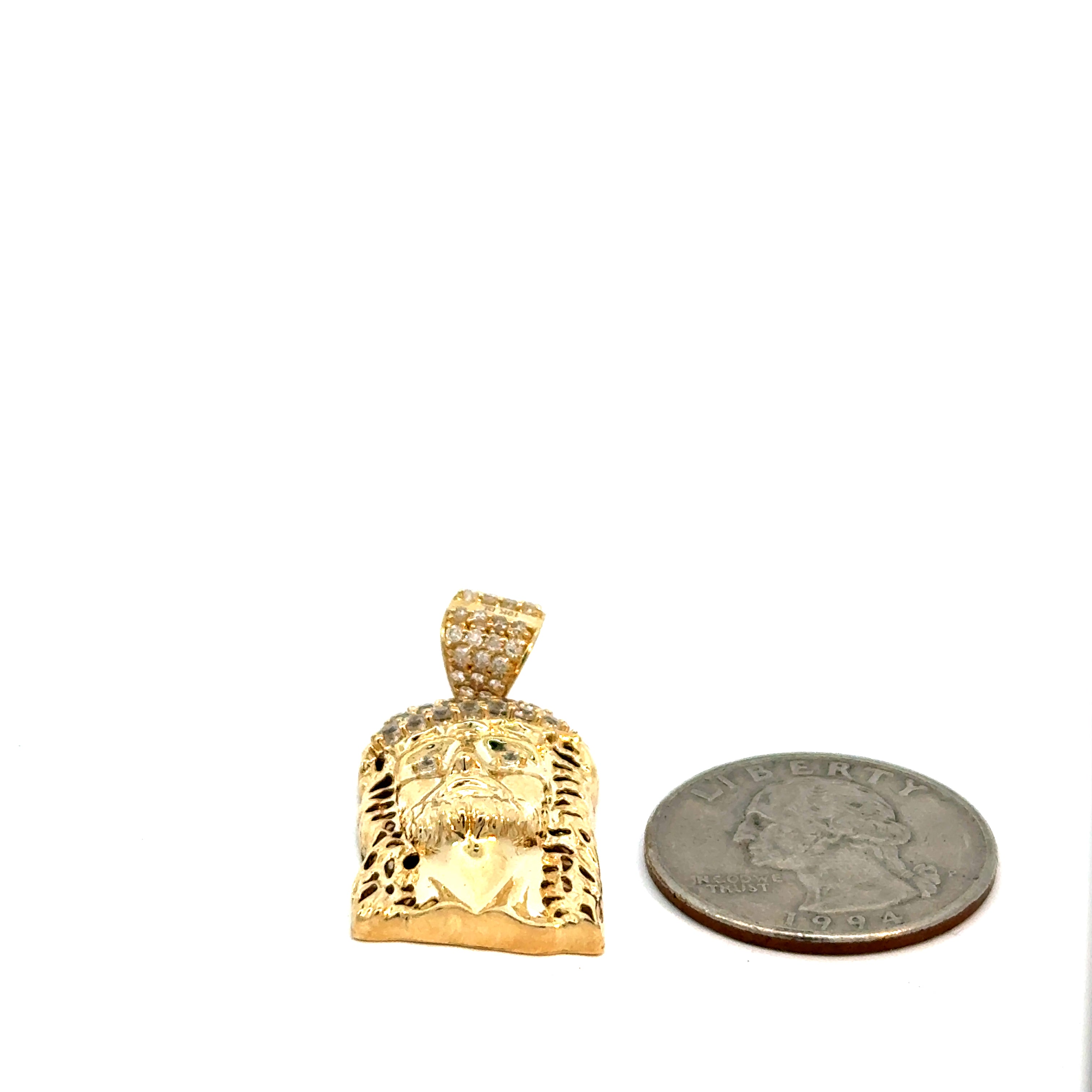 10k Gold - Jesus Face Pendant