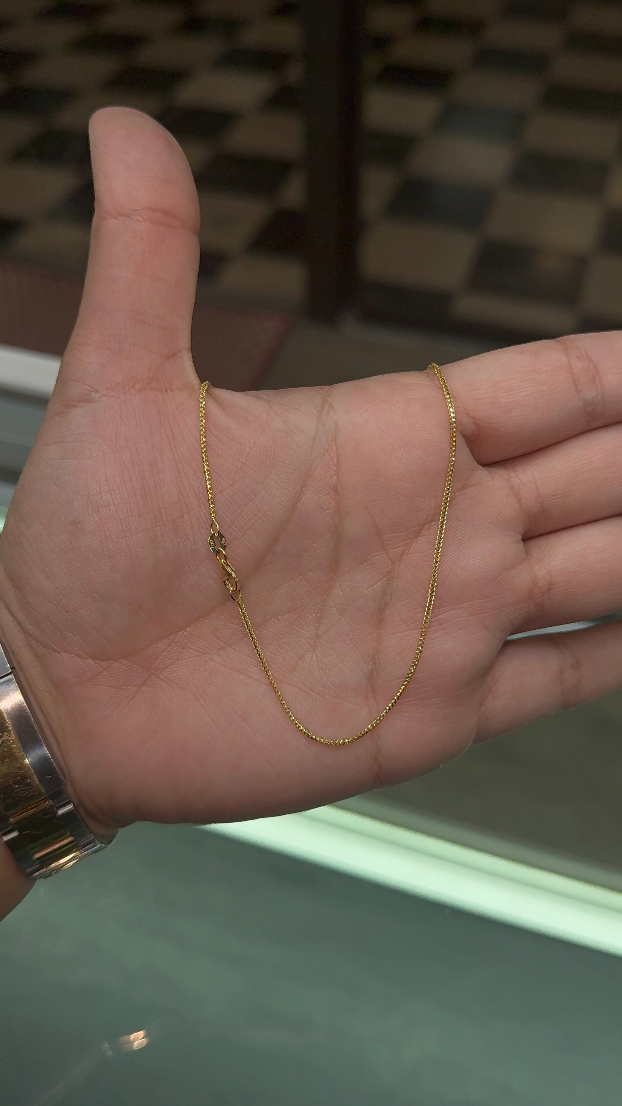 14k Solid Gold - 1mm Solid Franco Chain