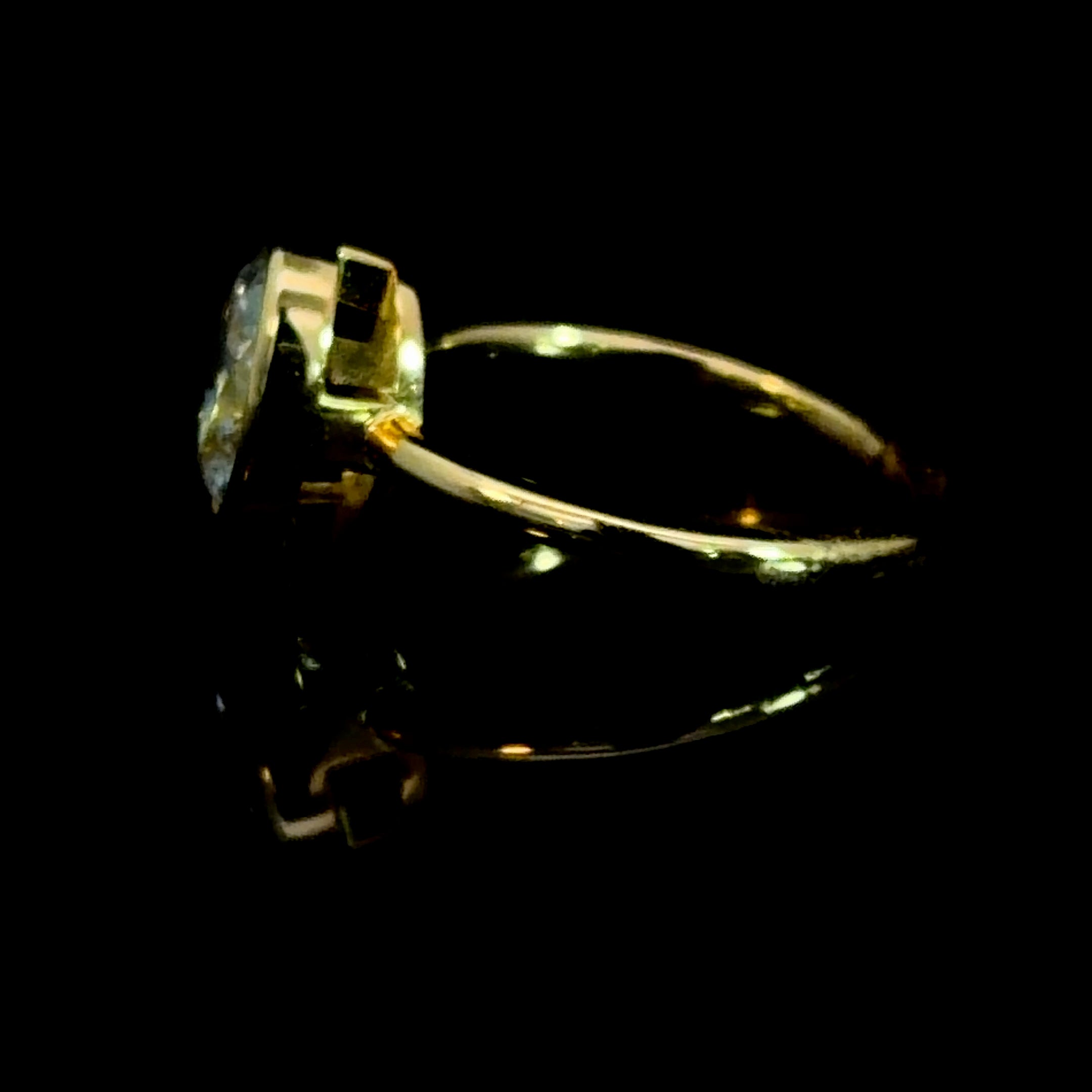 Oval Cut Lab Grown Diamond Bezel Set Solitaire Engagement Ring | 14K Yellow Gold