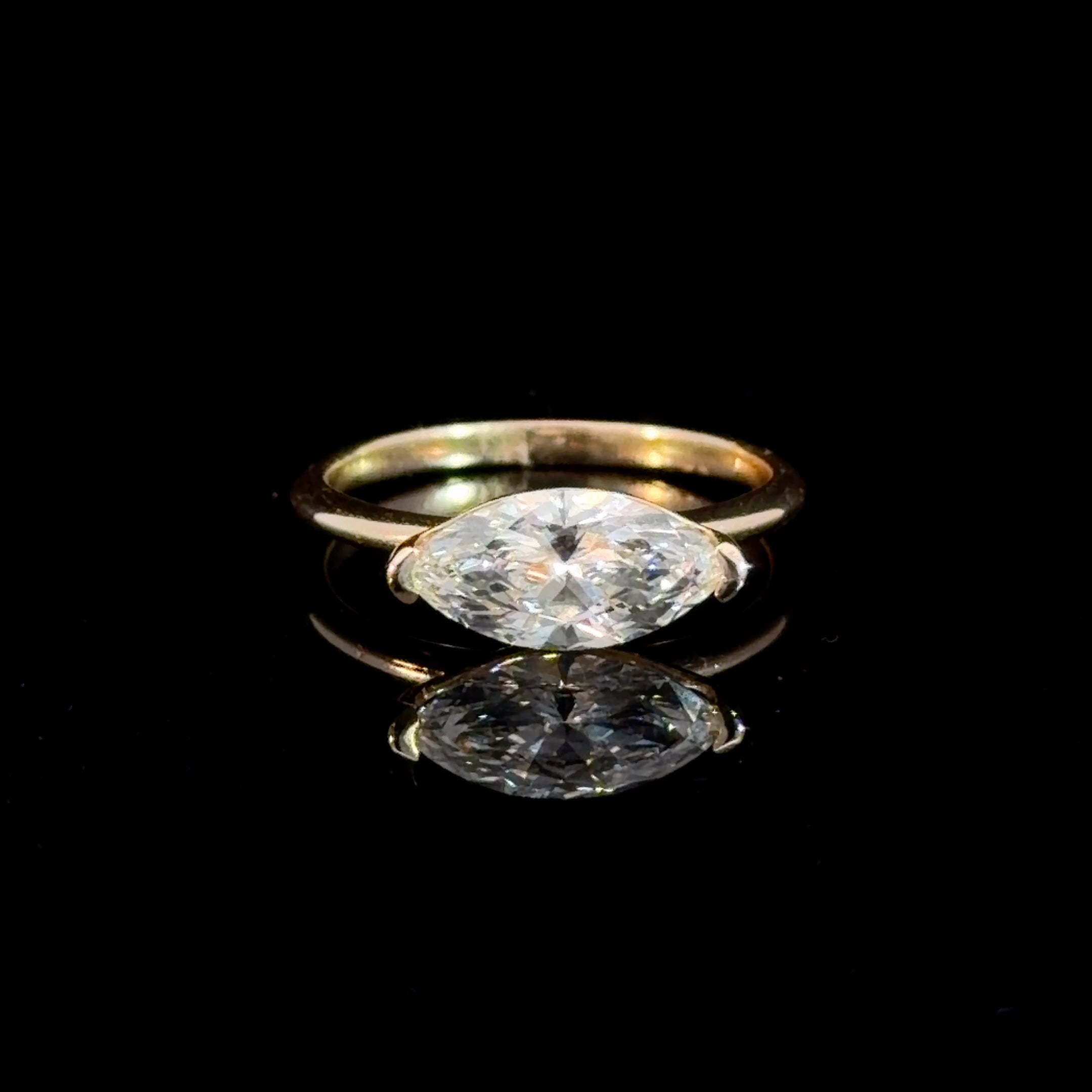 1.50CT East-West Marquise Lab Diamond Ring