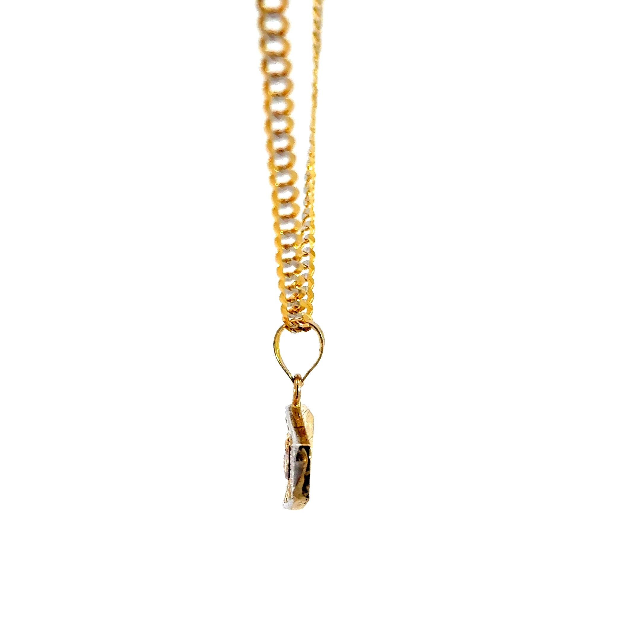 10k Gold Set - 3mm Solid Flat Cuban Chain + Pendant