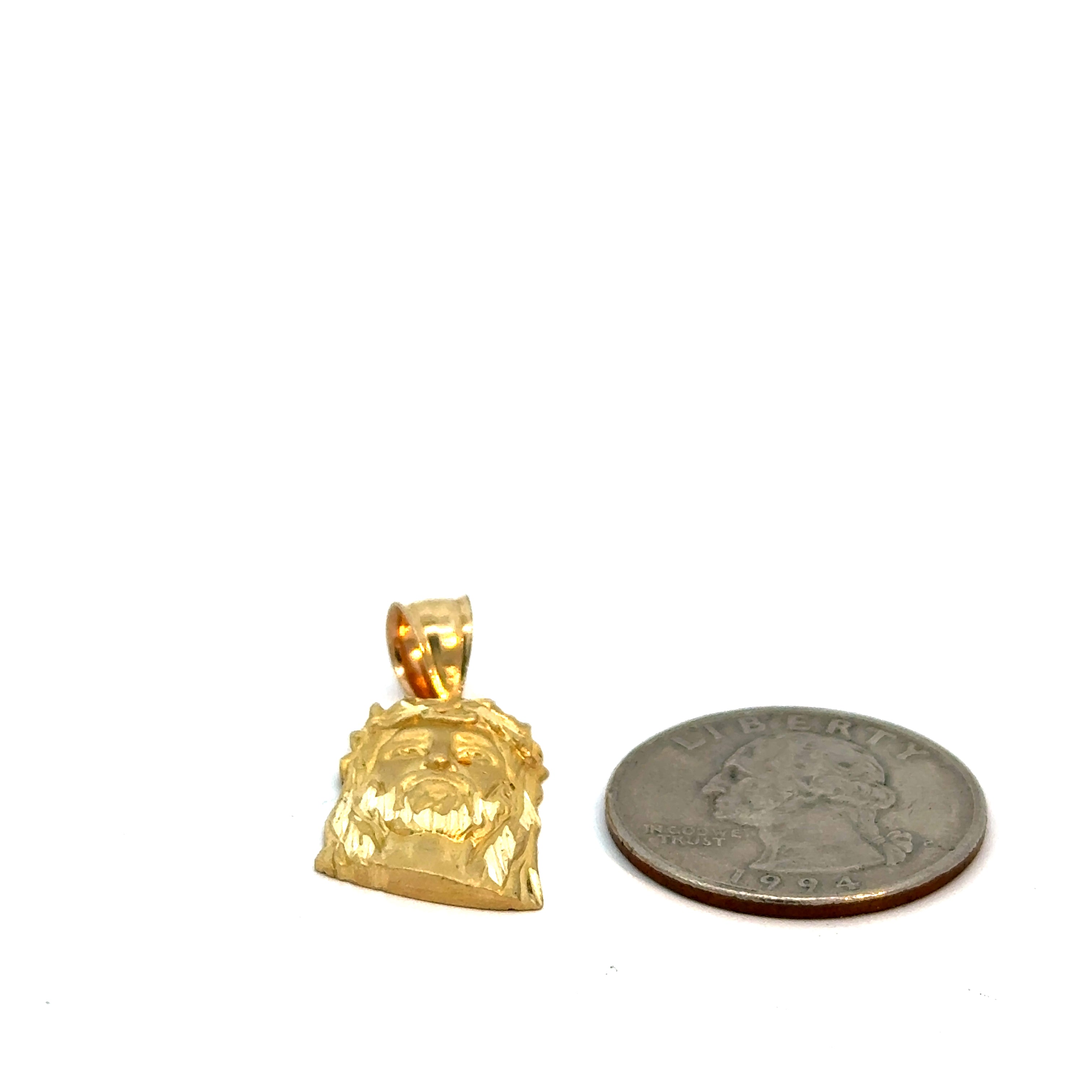 10k Gold - Jesus Face Pendant