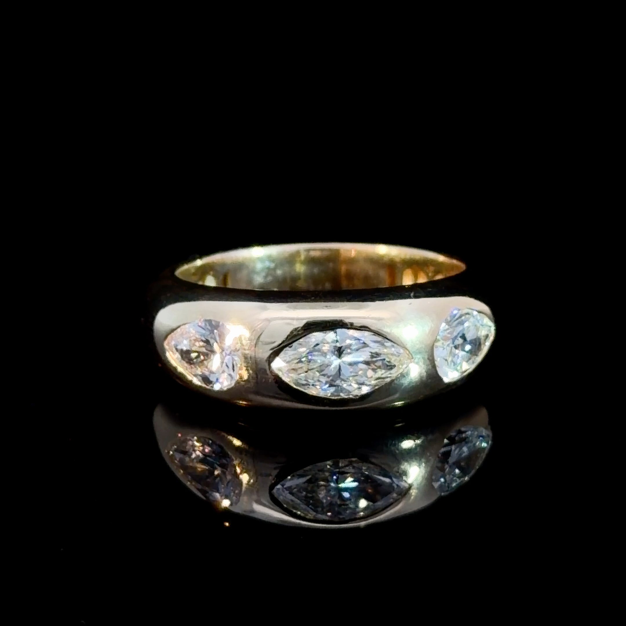 1.20cttw Marquise & Pear Cut Lab Diamond Dome Band